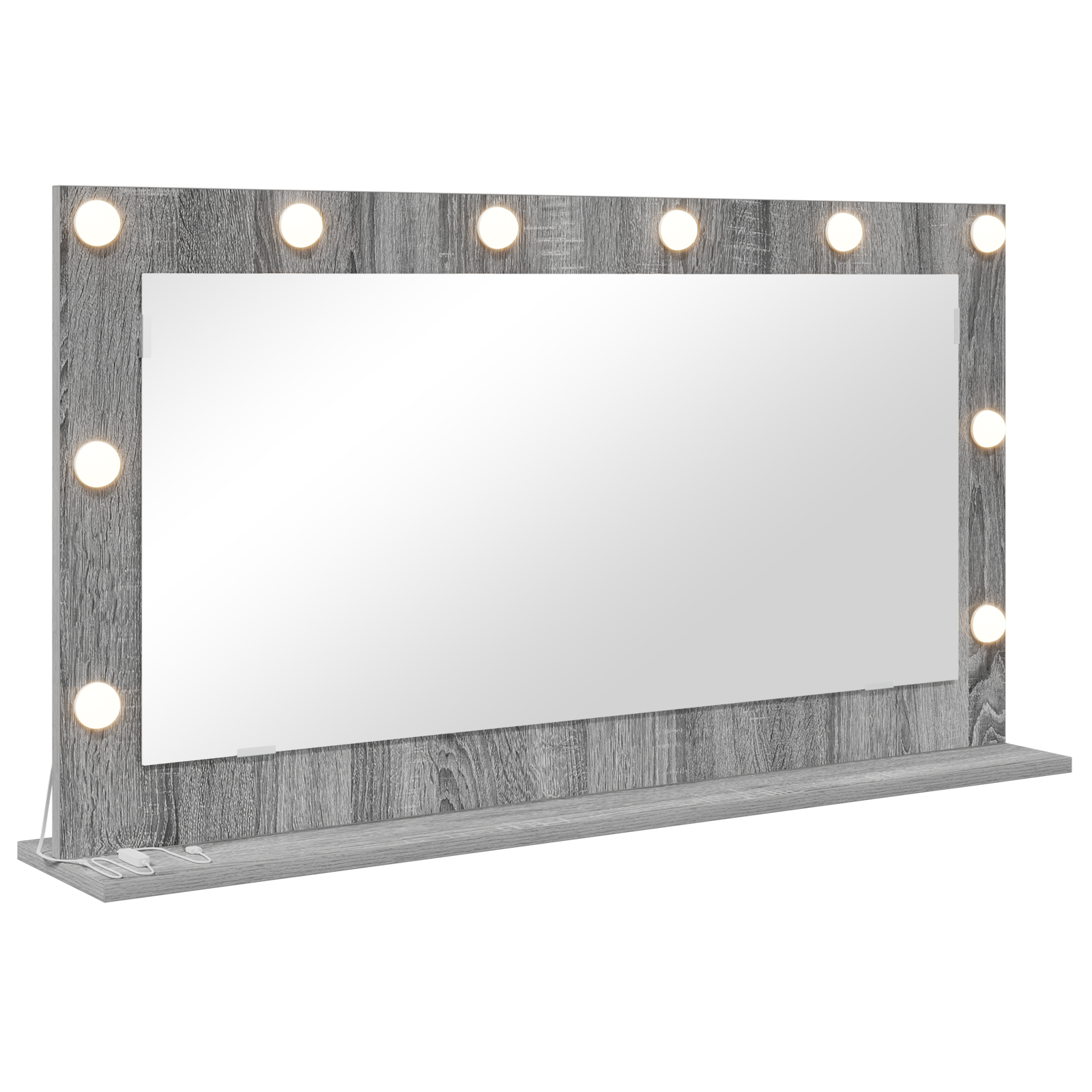 Vanity Mirror Grey sonoma Particle Board, Glass 100 x 55 x 18 cm - Image 2