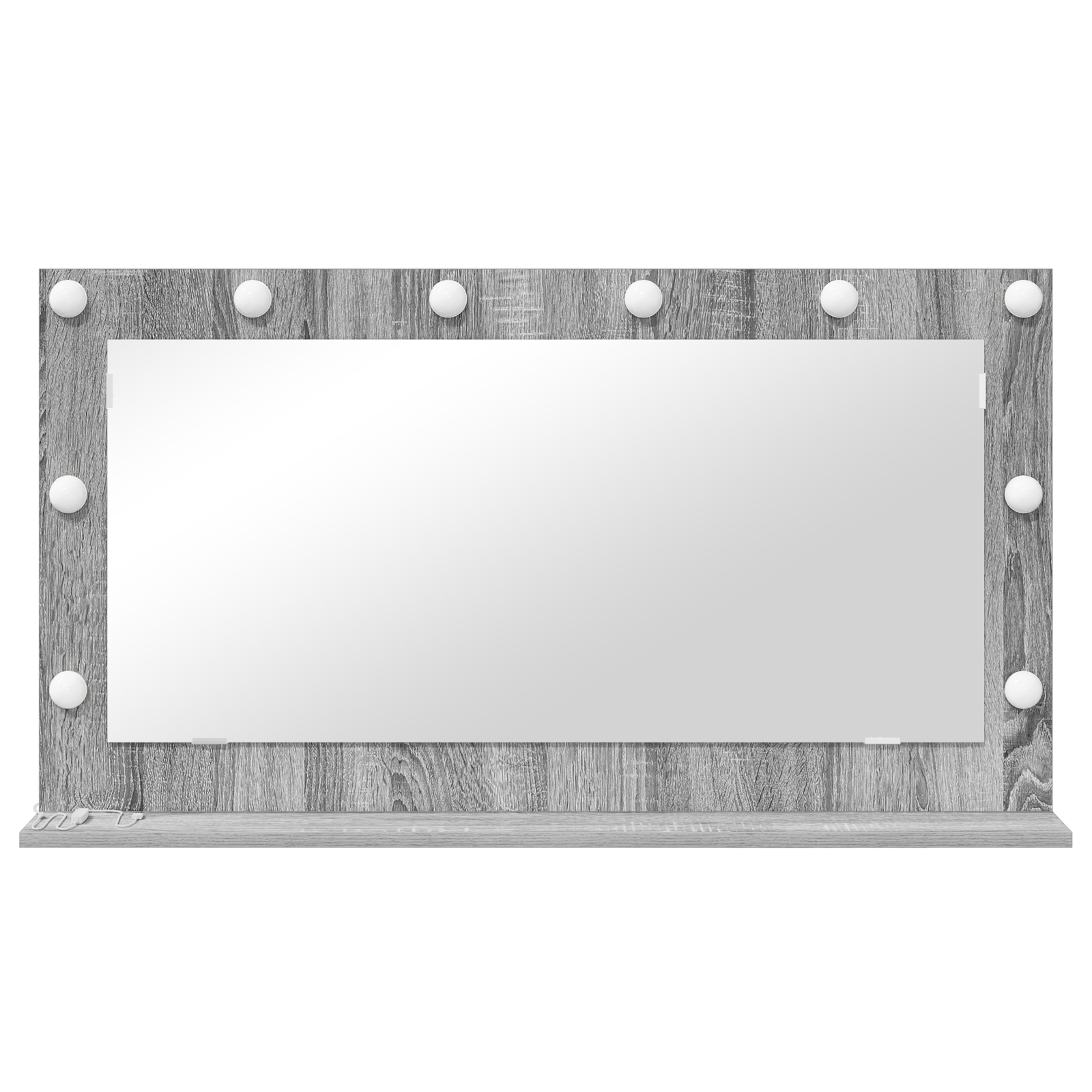 Vanity Mirror Grey sonoma Particle Board, Glass 100 x 55 x 18 cm - Image 3