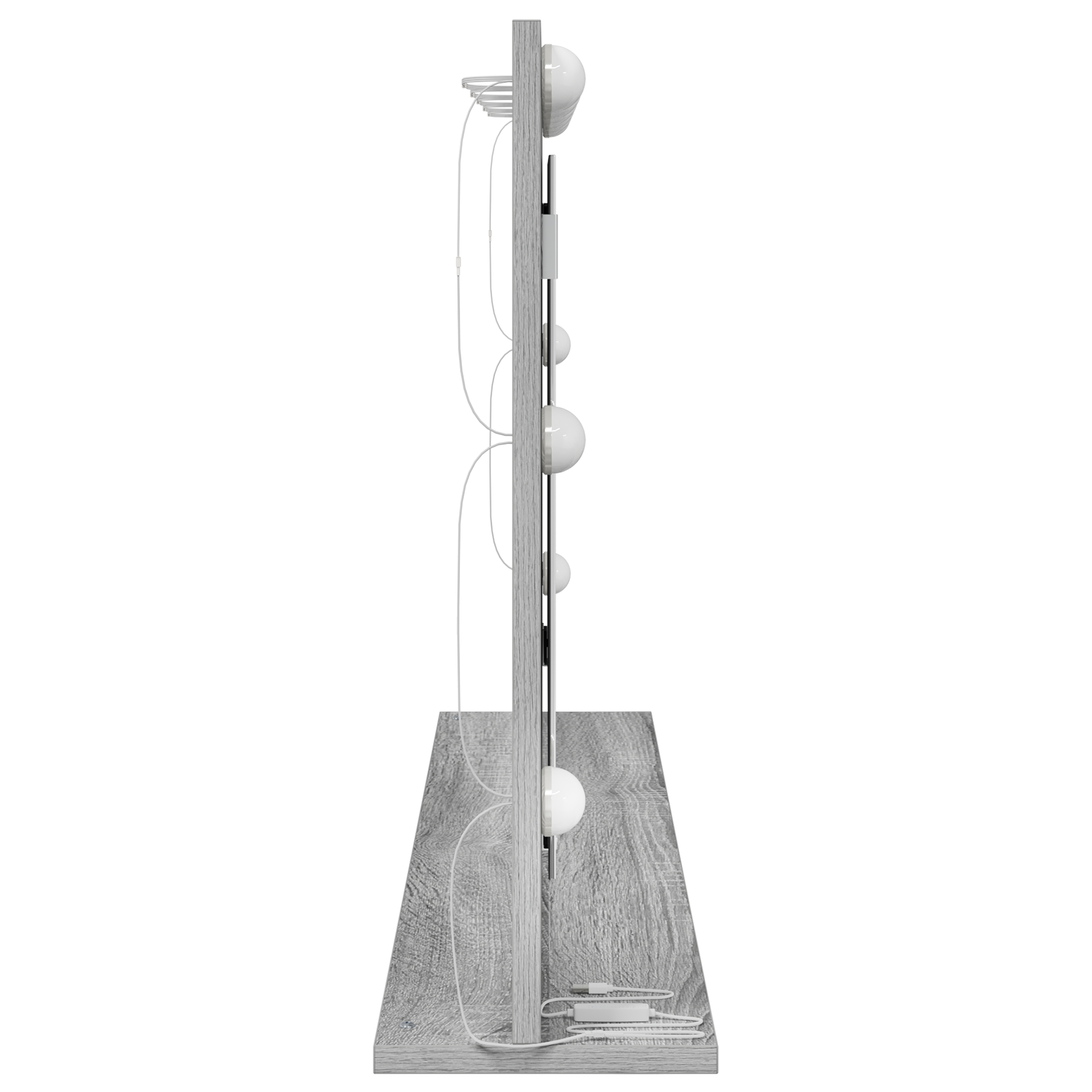 Vanity Mirror Grey sonoma Particle Board, Glass 100 x 55 x 18 cm - Image 4