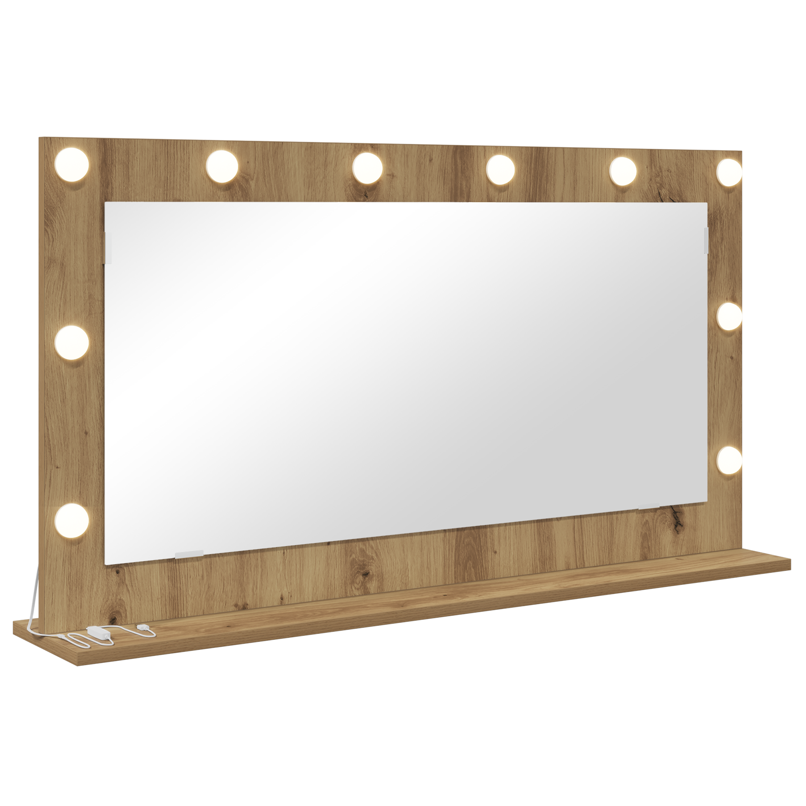 Vanity Mirror Artisan oak Wood and glass 100 x 55 cm - Image 2
