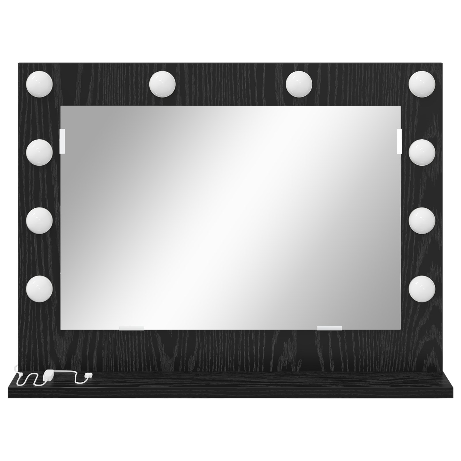 Vanity Mirror with LED Lights Black Oak 60x45x18 cm - Image 3