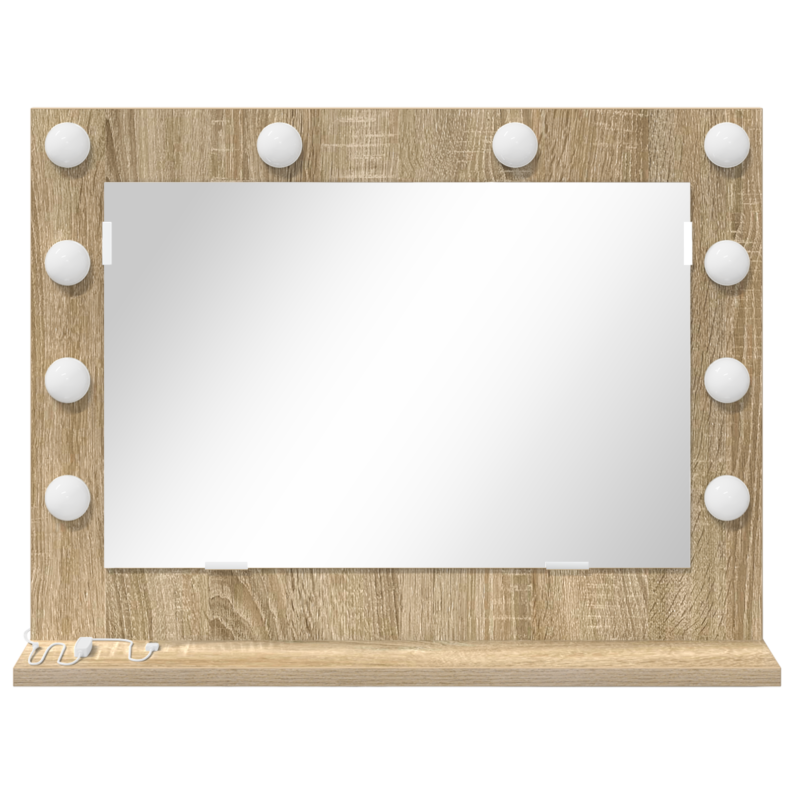 Vanity Mirror Sonoma oak Engineered wood, Glass Standard Mirror - Image 3