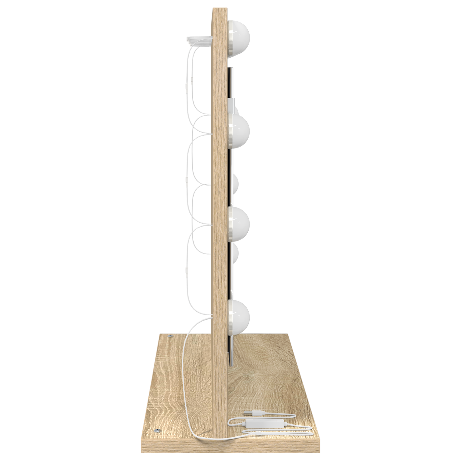 Vanity Mirror Sonoma oak Engineered wood, Glass Standard Mirror - Image 4