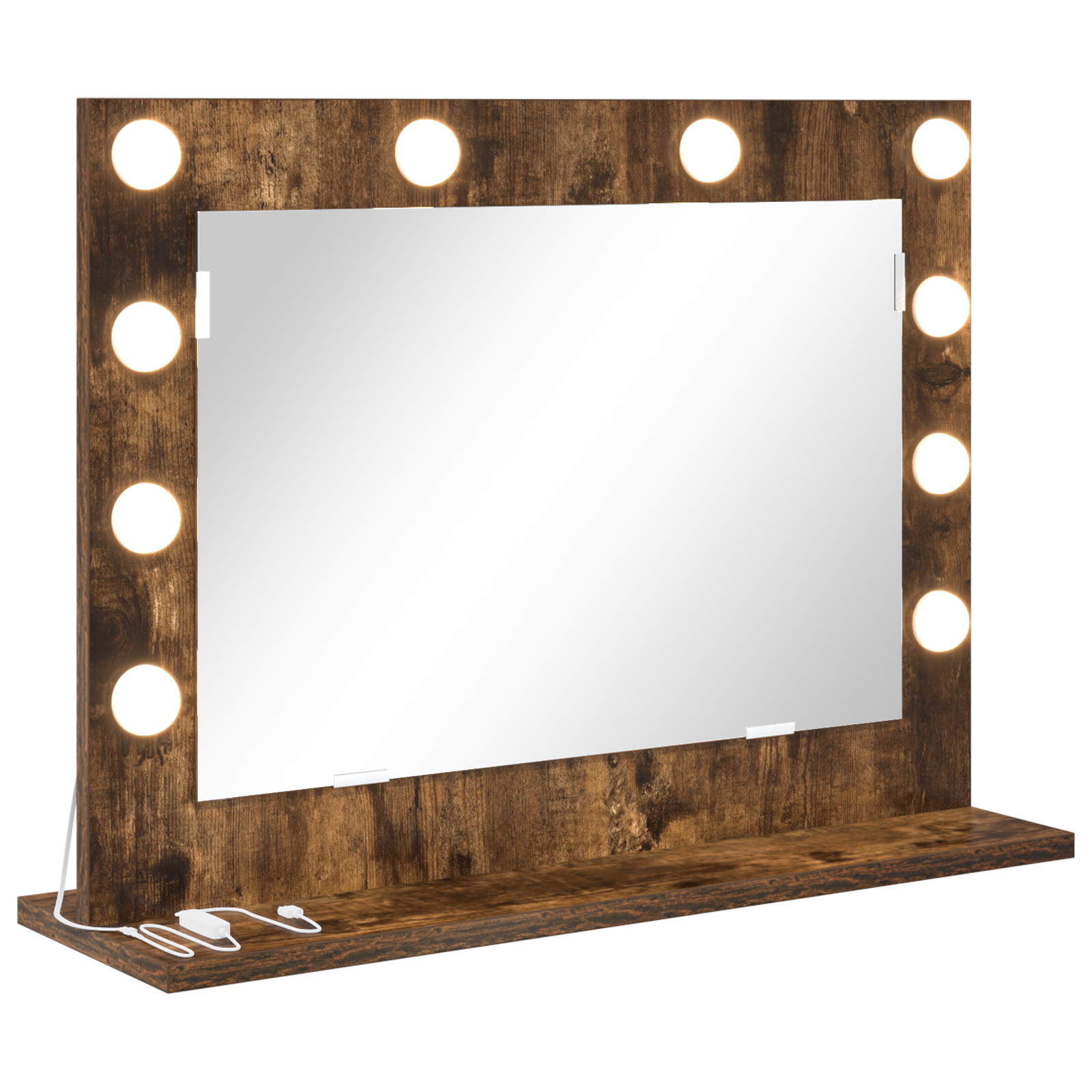 Vanity Mirror Smoked oak Wood, Glass 60 x 45 x 18 cm Mirror - Image 2