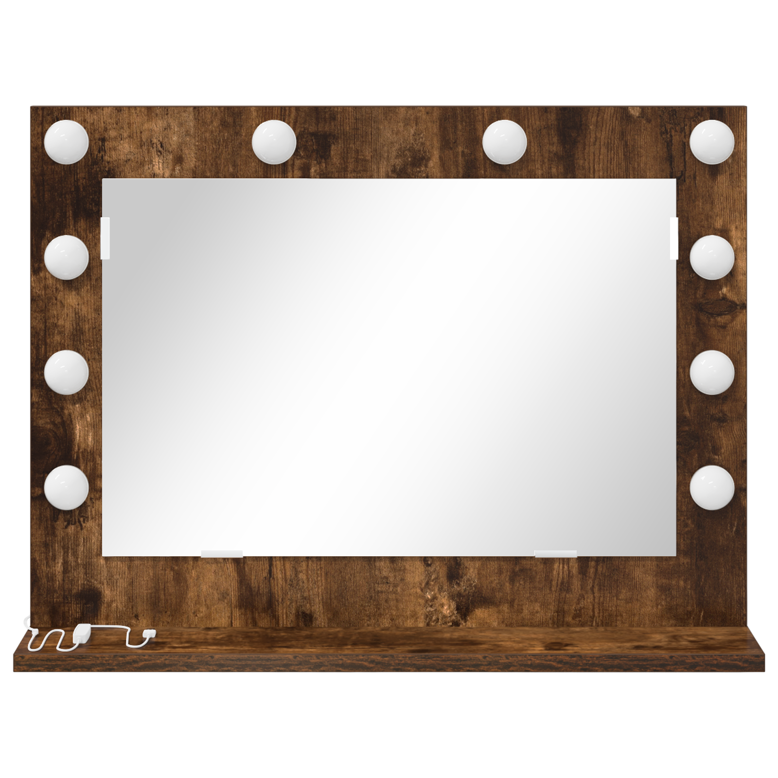 Vanity Mirror Smoked oak Wood, Glass 60 x 45 x 18 cm Mirror - Image 3
