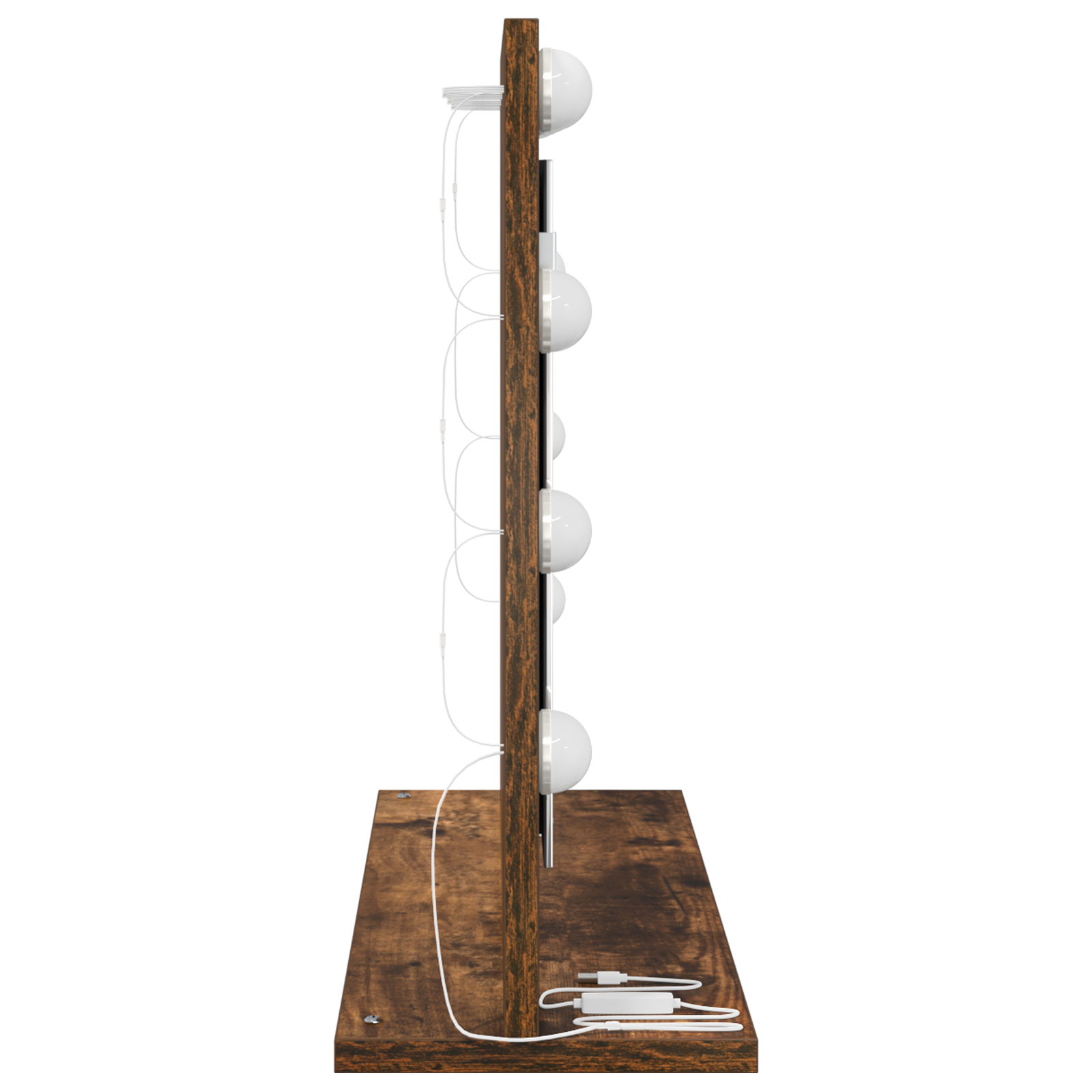 Vanity Mirror Smoked oak Wood, Glass 60 x 45 x 18 cm Mirror - Image 4