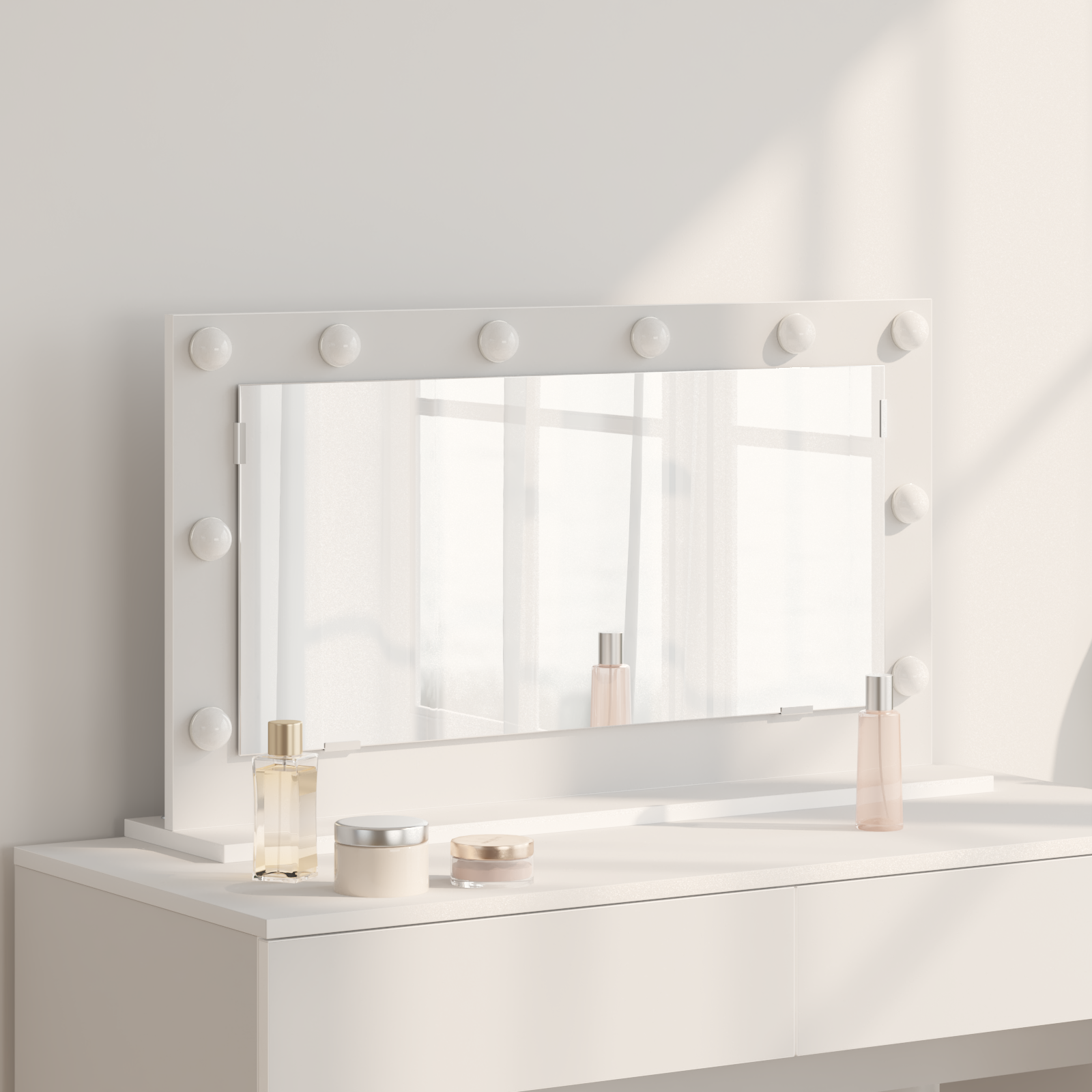 Vanity Spiegel met LED Verlichting Wit 80x45x18 cm