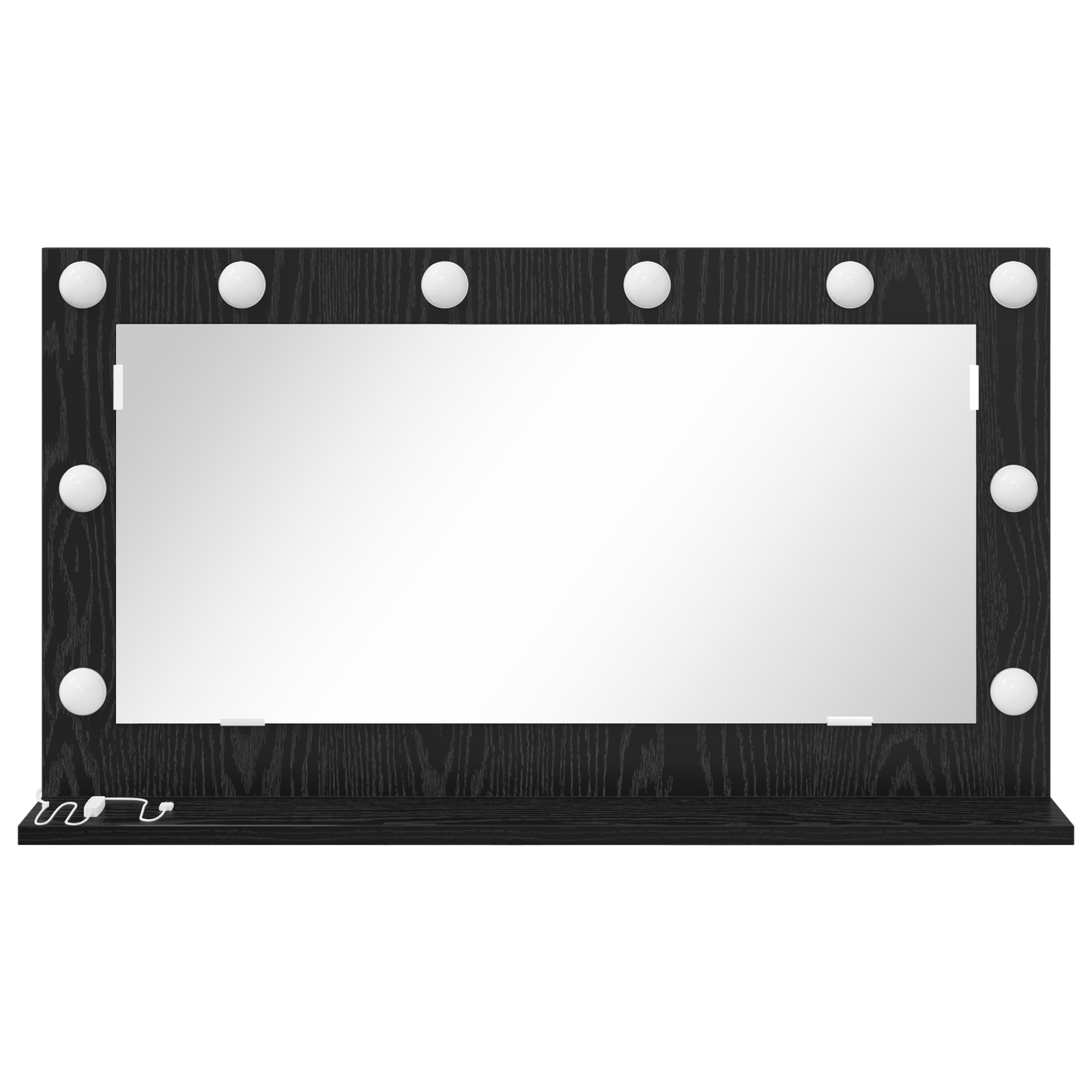 Vanity Mirror with LED Lights Black Oak 80x45x18 cm - Image 3