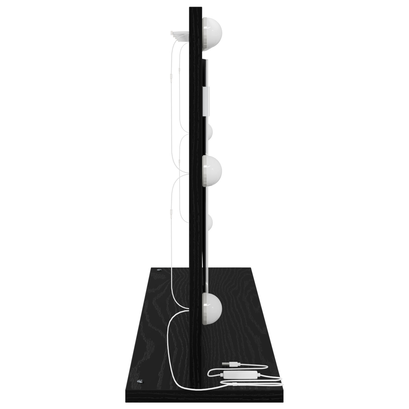 Vanity Mirror with LED Lights Black Oak 80x45x18 cm - Image 4