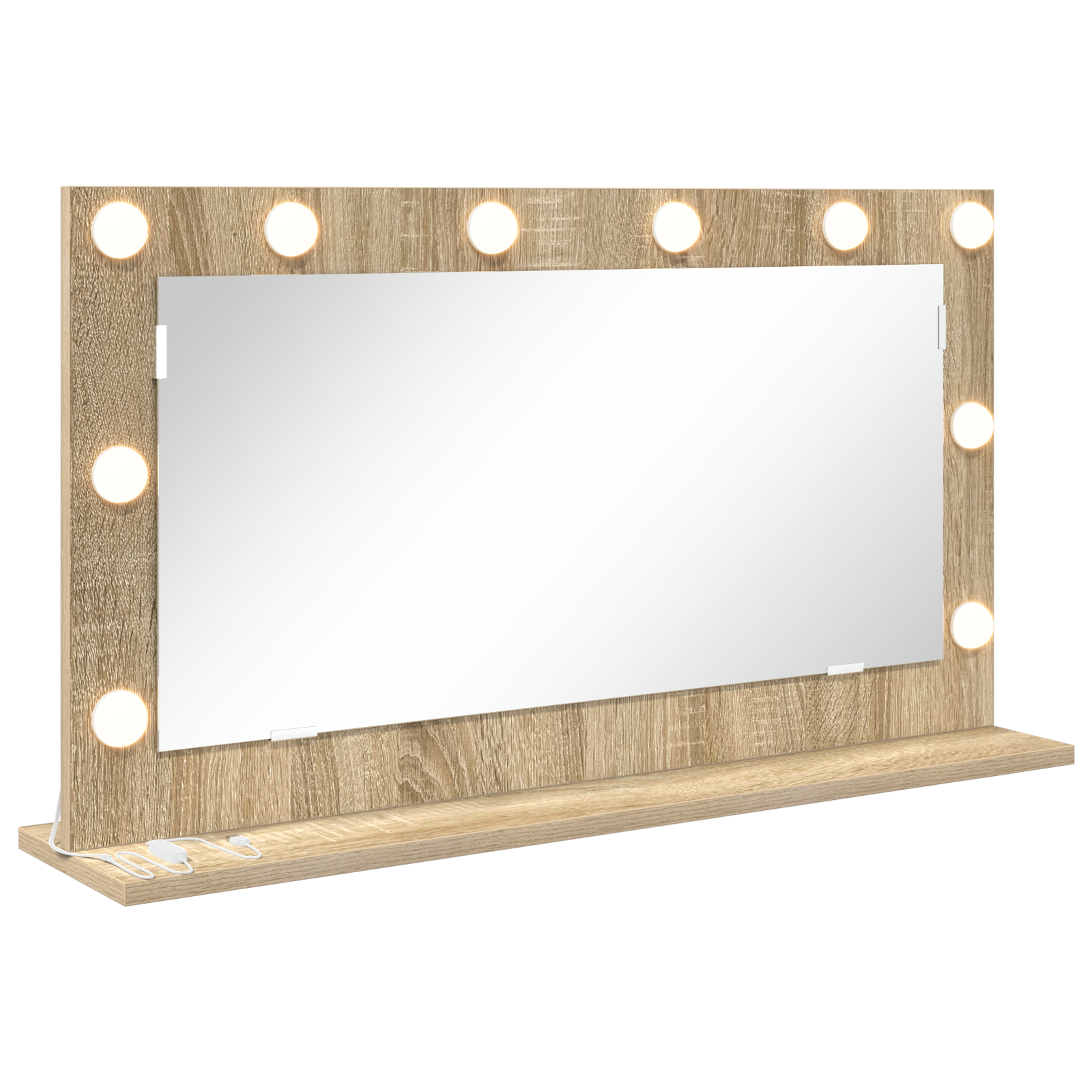Vanity Mirror Sonoma oak Engineered wood, Glass 80 x 45 x 18 cm - Image 2