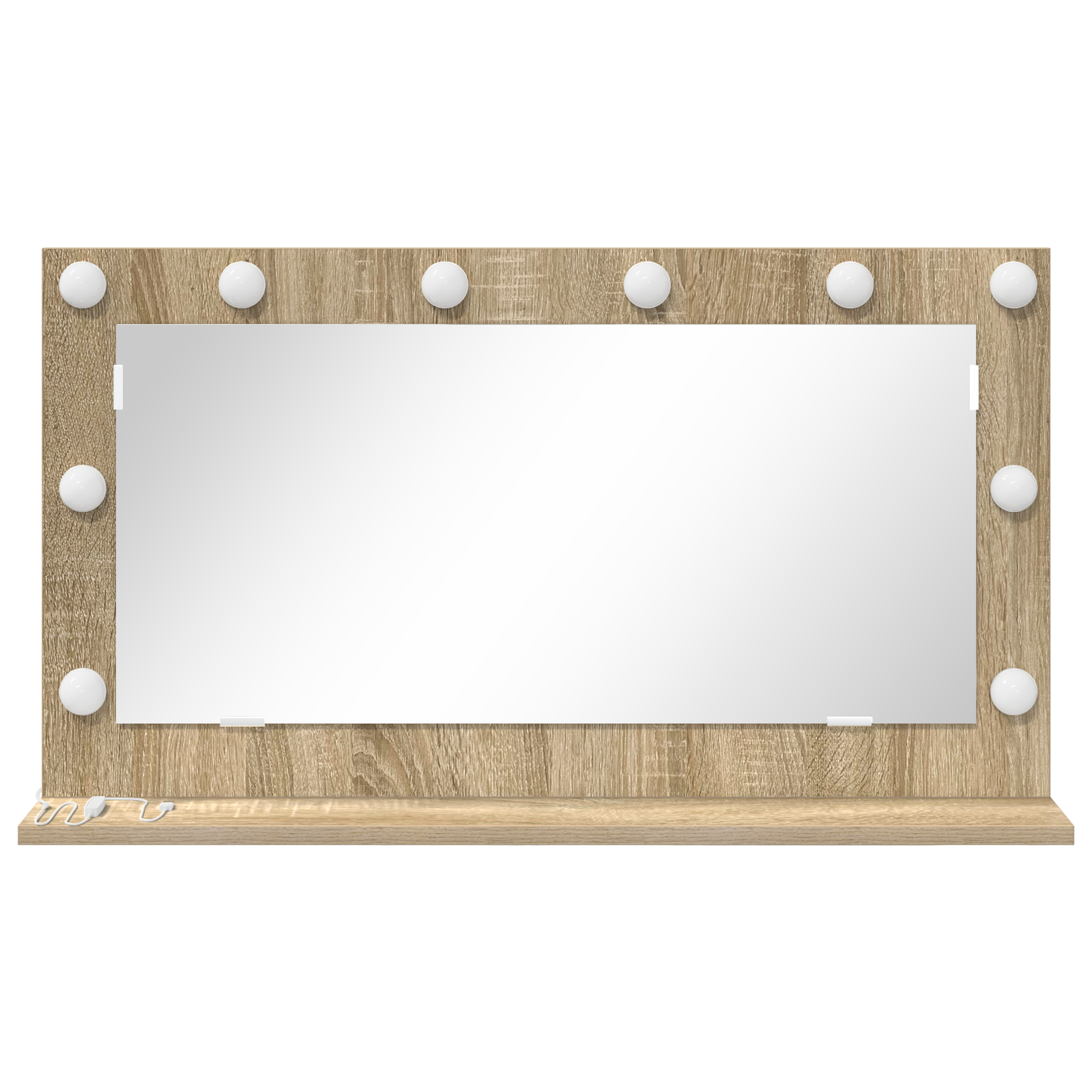 Vanity Mirror Sonoma oak Engineered wood, Glass 80 x 45 x 18 cm - Image 3