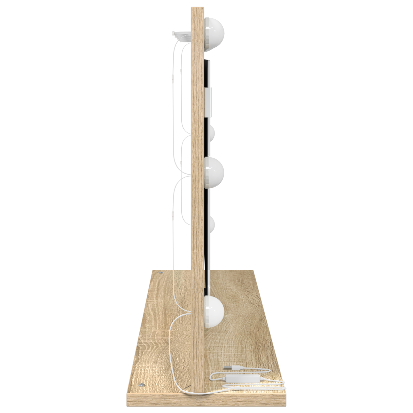 Vanity Mirror Sonoma oak Engineered wood, Glass 80 x 45 x 18 cm - Image 4