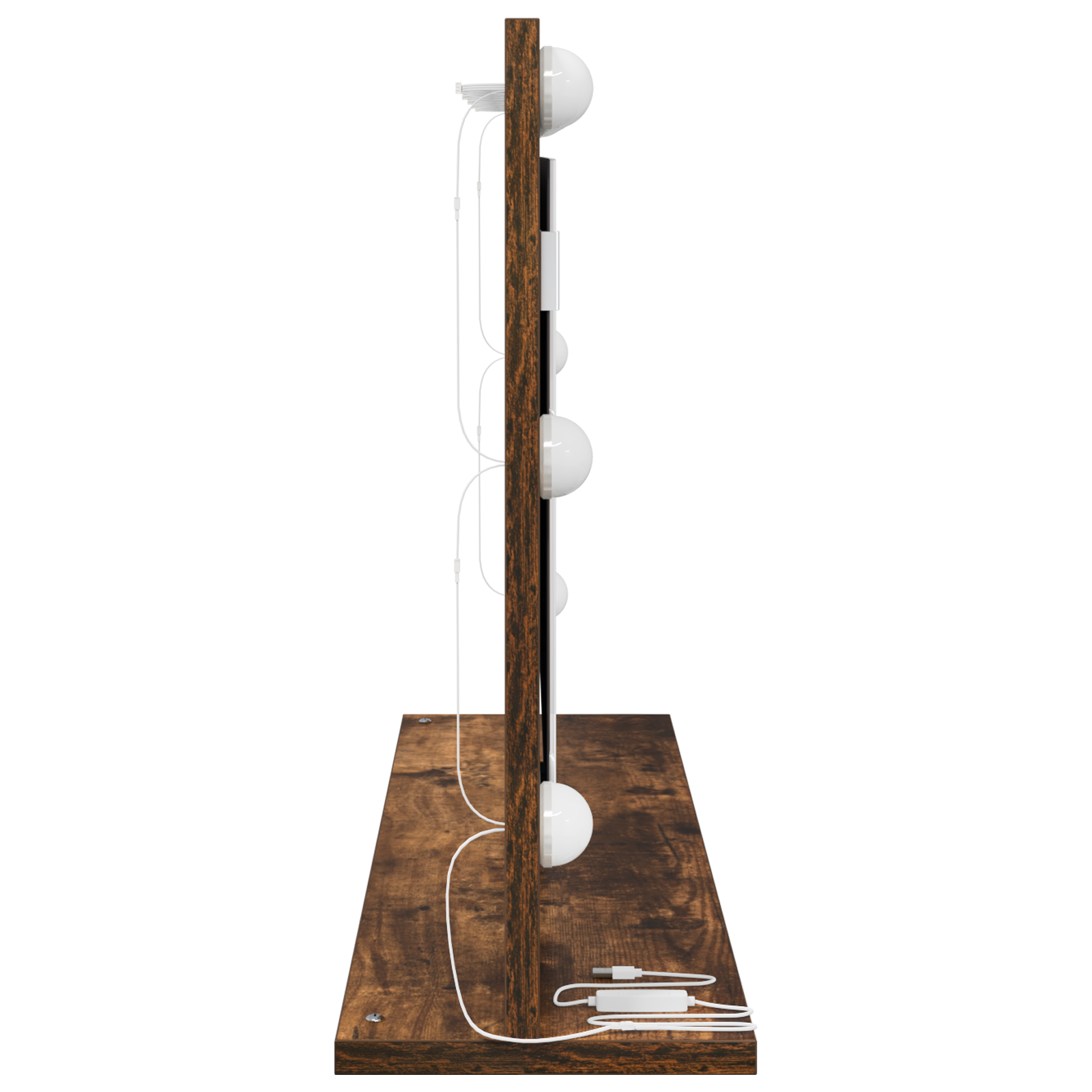Vanity Mirror Smoked oak, silver Wood, glass 80 x 45 cm Mirror - Image 4