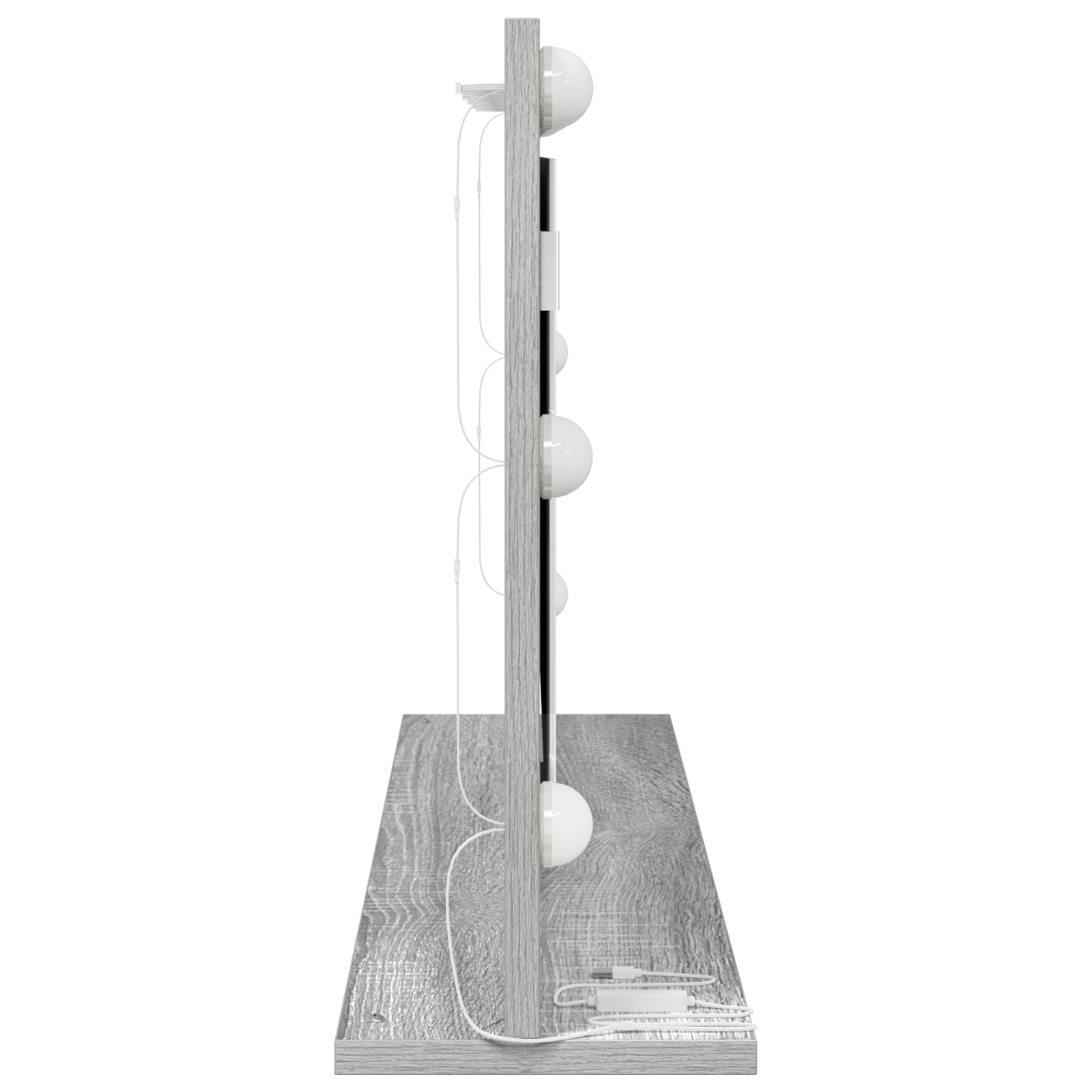 Vanity Mirror Grey Sonoma Particle Board, Glass 80 x 45 x 18 cm - Image 4