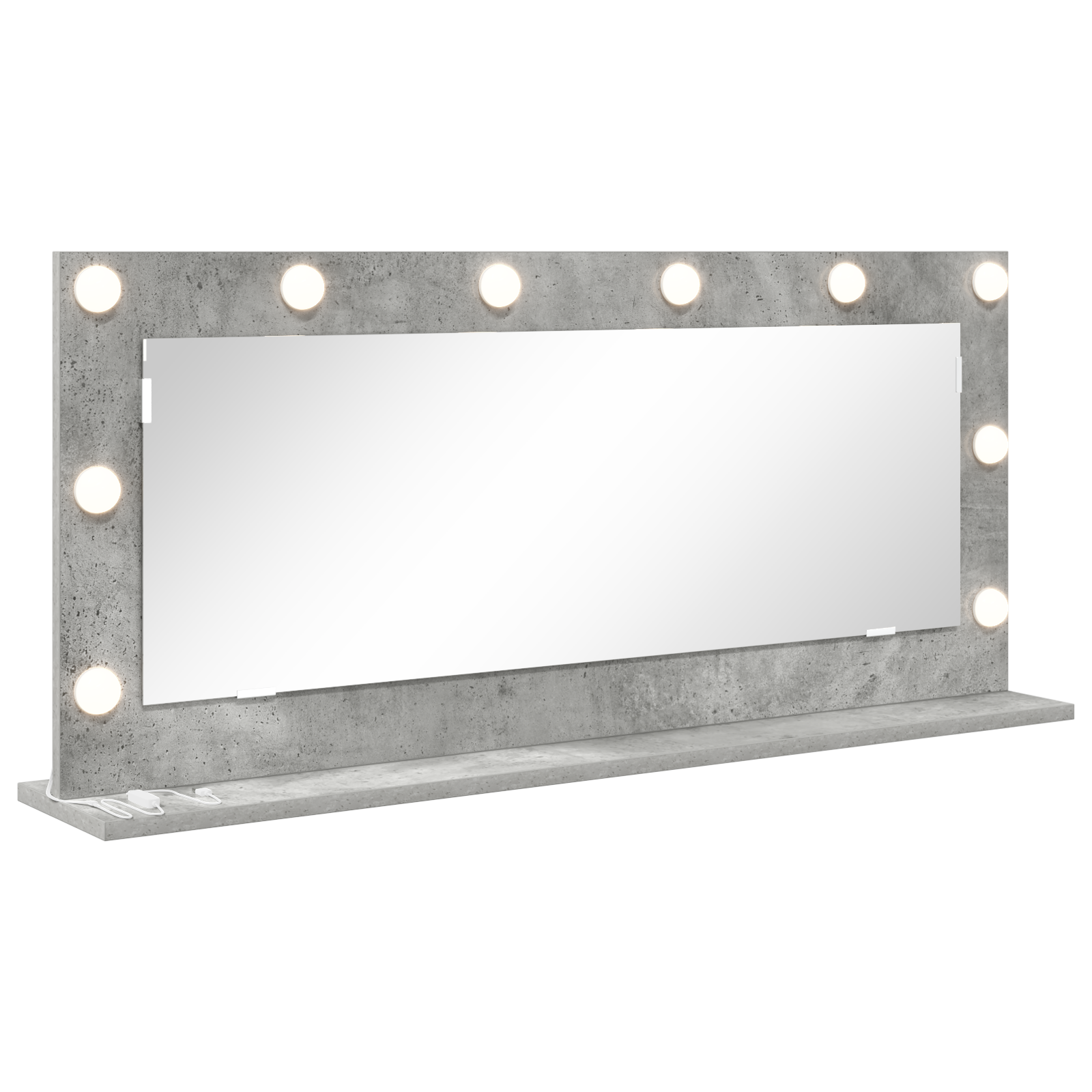 Vanity Mirror with LED Lights Concrete Grey 100x45x18 cm - Image 2