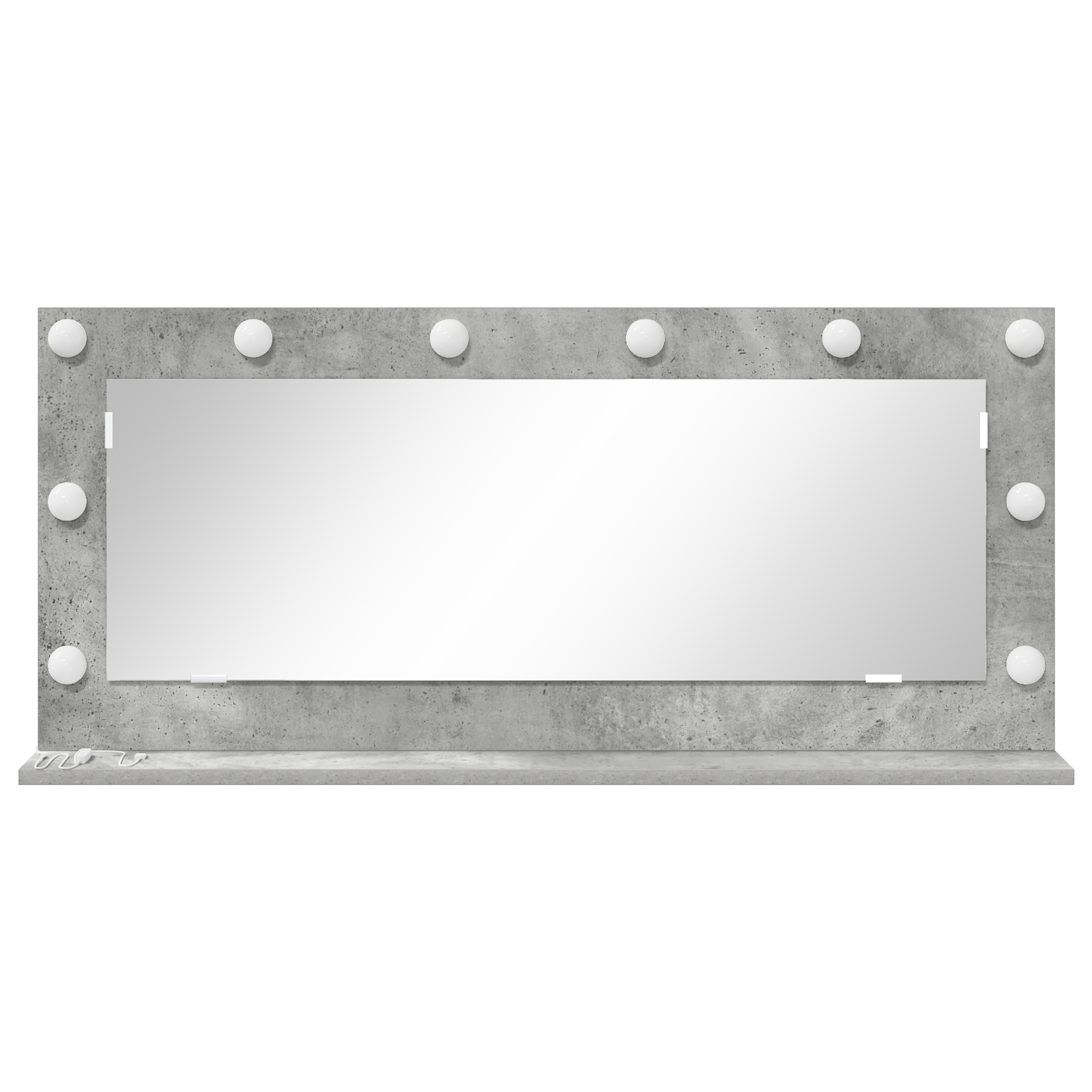 Vanity Mirror with LED Lights Concrete Grey 100x45x18 cm - Image 3