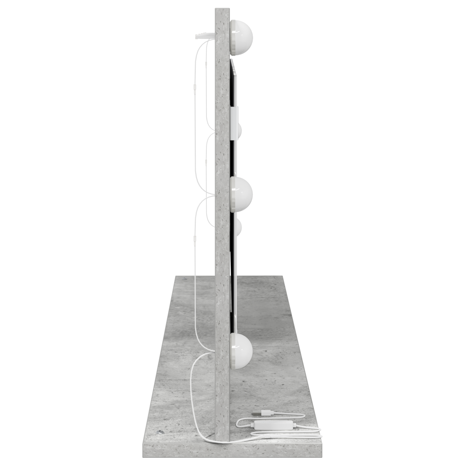 Vanity Mirror with LED Lights Concrete Grey 100x45x18 cm - Image 4