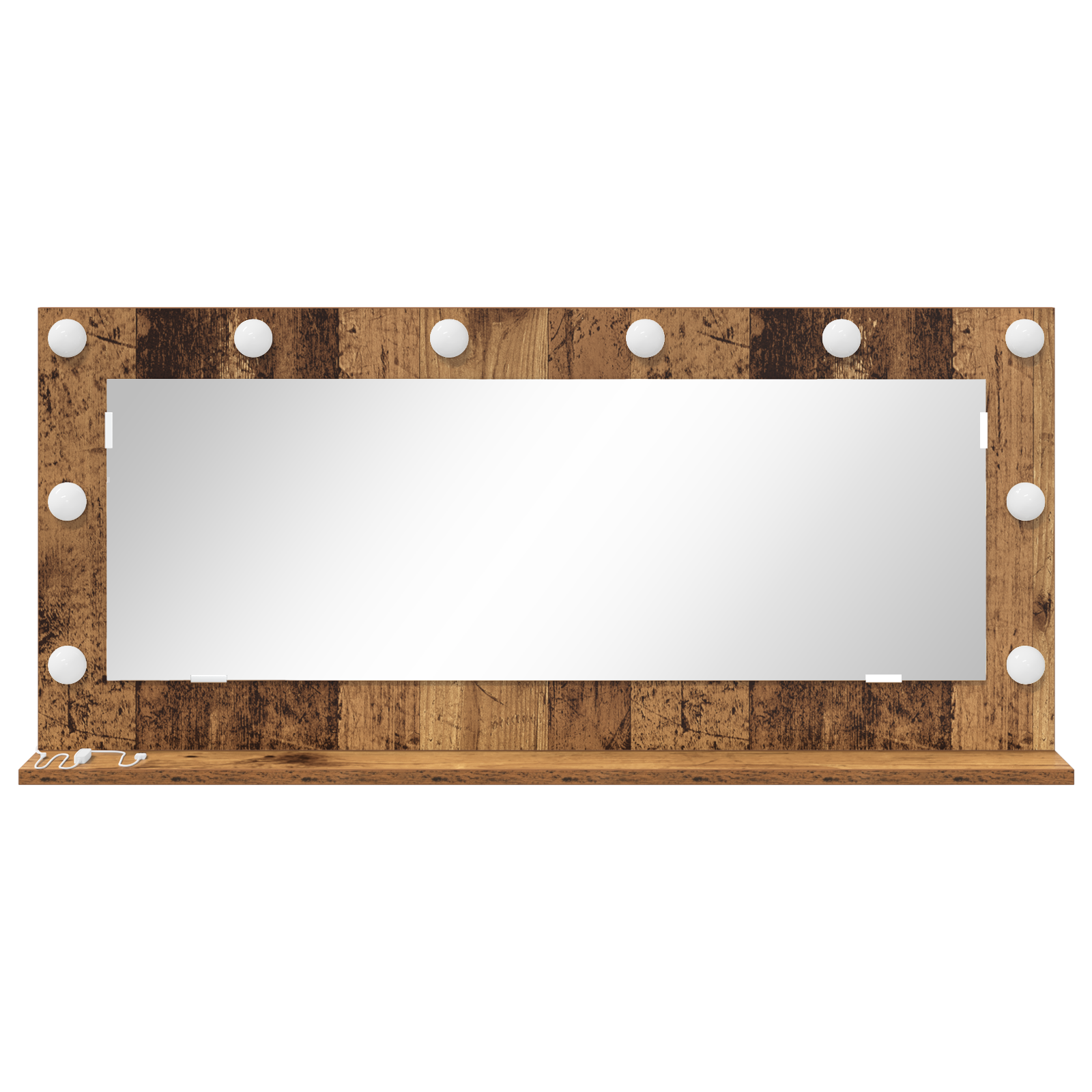 Veidrodžio su LED Šviesomis Senovinis Medis 100x45x18 cm - Image 3