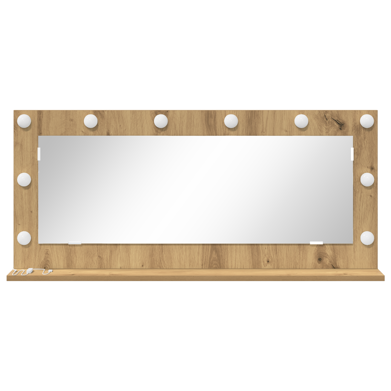Vanity Mirror with LED Lights Artisan Oak 100x45x18 cm - Image 3