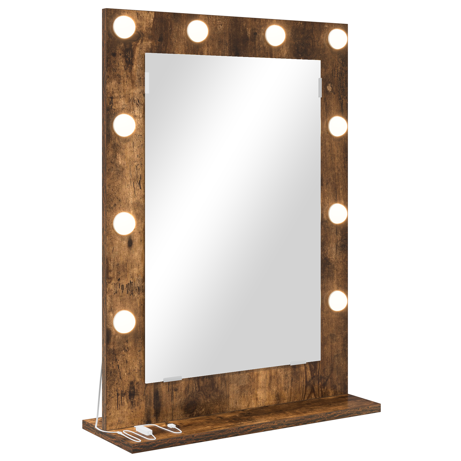 Vanity Mirror Smoked oak Wood, Glass 70 x 50 x 18 cm Mirror - Image 2