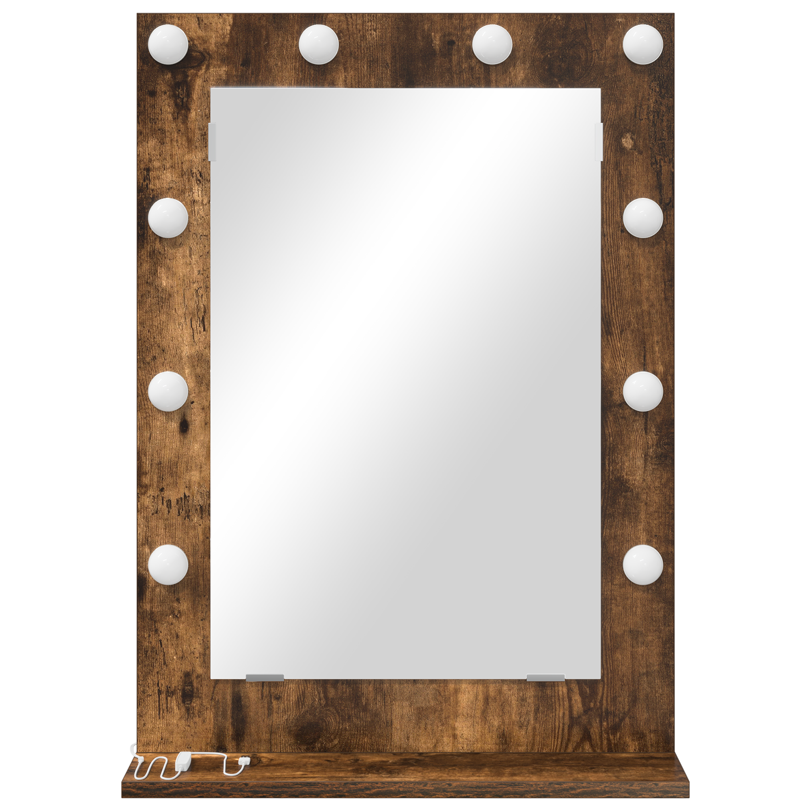 Vanity Mirror Smoked oak Wood, Glass 70 x 50 x 18 cm Mirror - Image 3