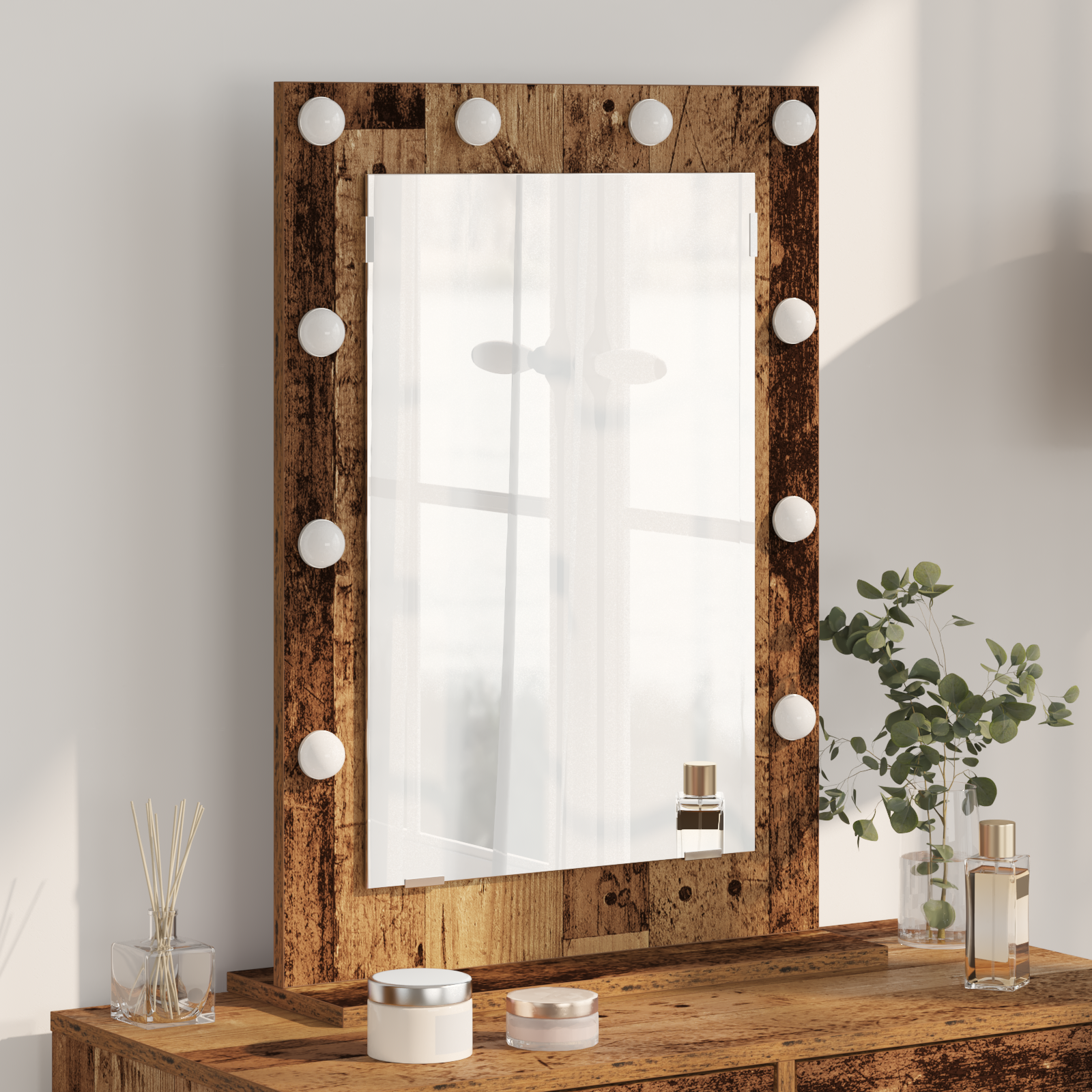 Spiegel Verweerd hout Massief Hout 70 x 50 x 18 cm Spiegel