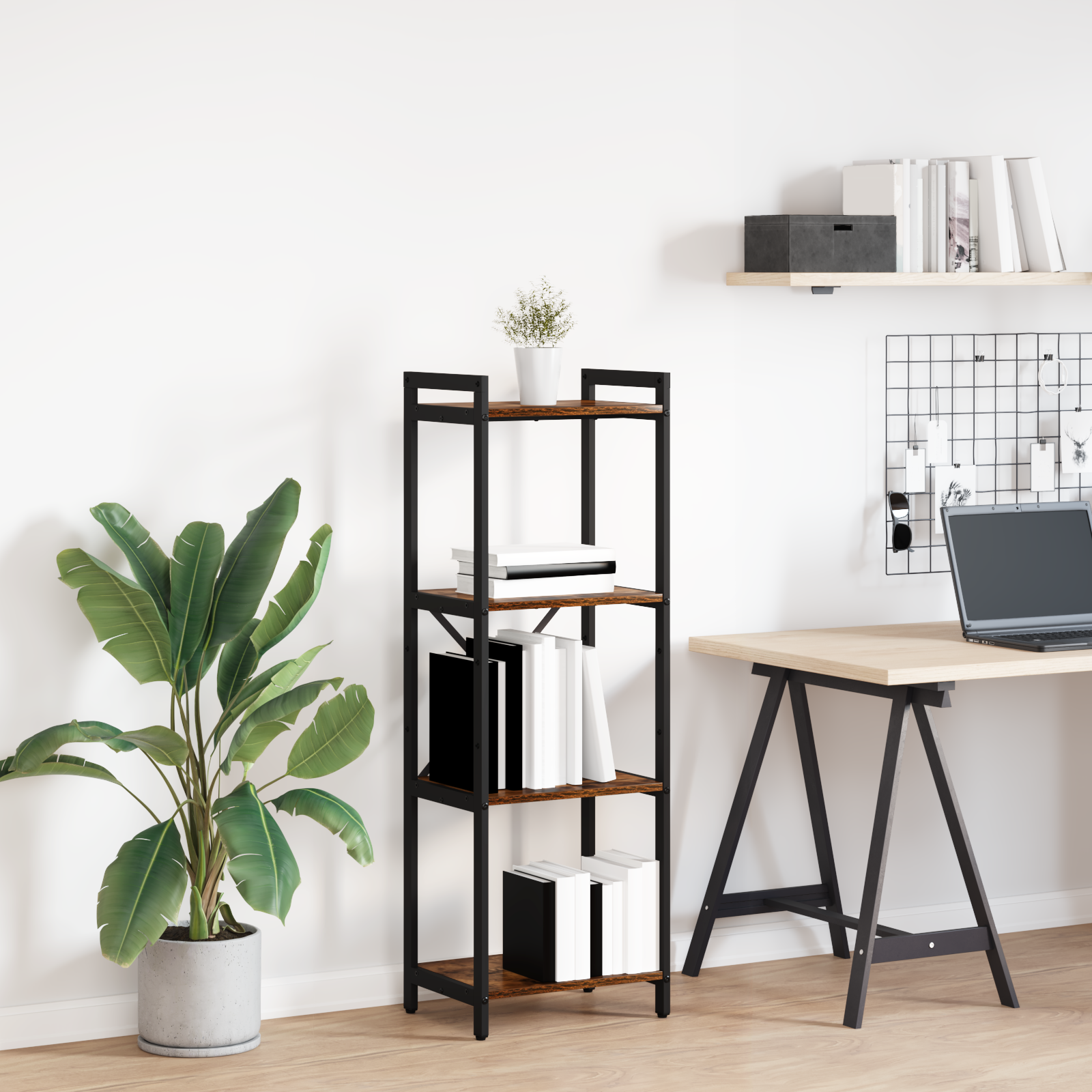 vidaXL Bibliotecă Stejar afumat 40 x 30 x 118 cm Lemn compozit