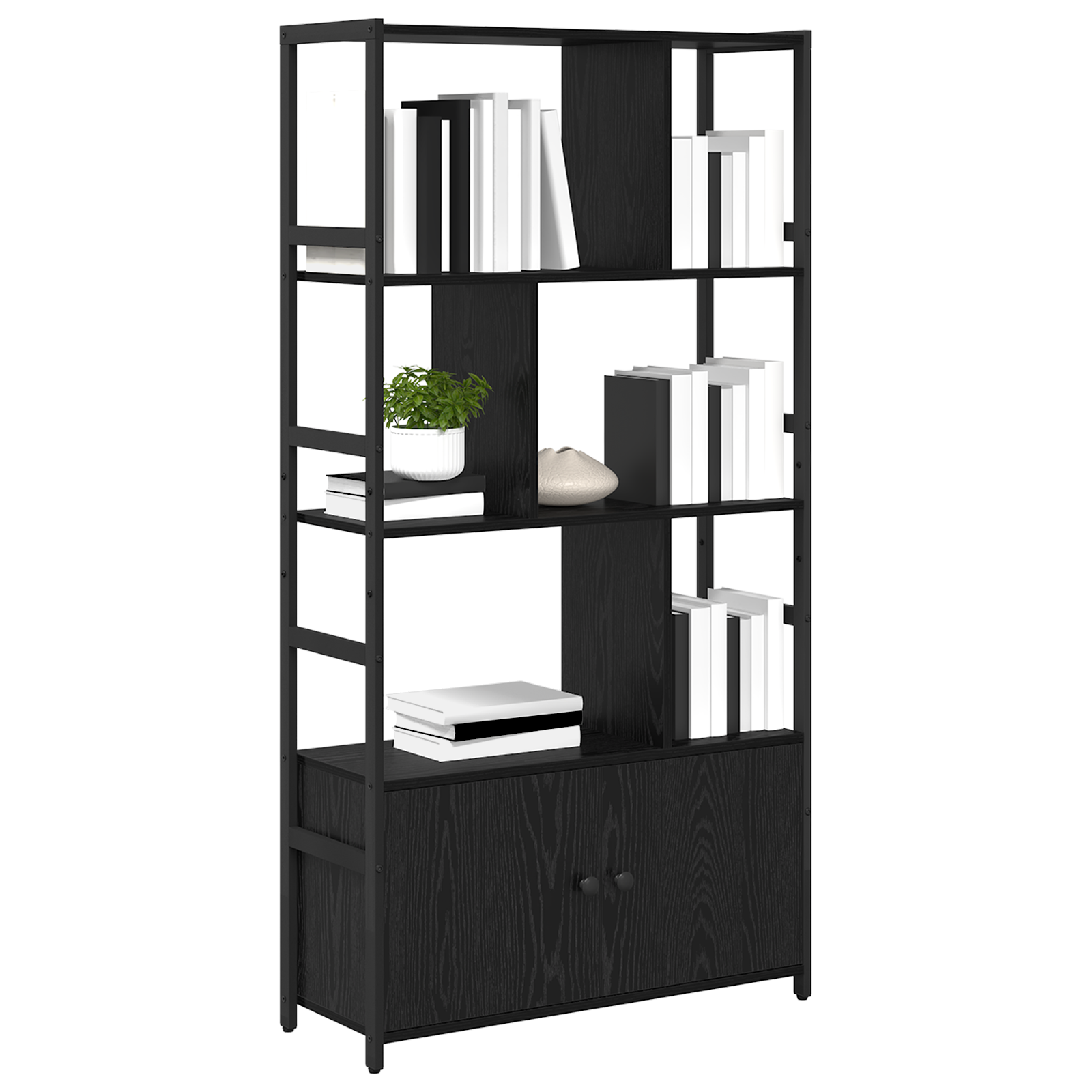 Thumbnail - vidaXL Regal Schwarze Eiche 80 x 30 x 155,5 cm Holzwerkstoff