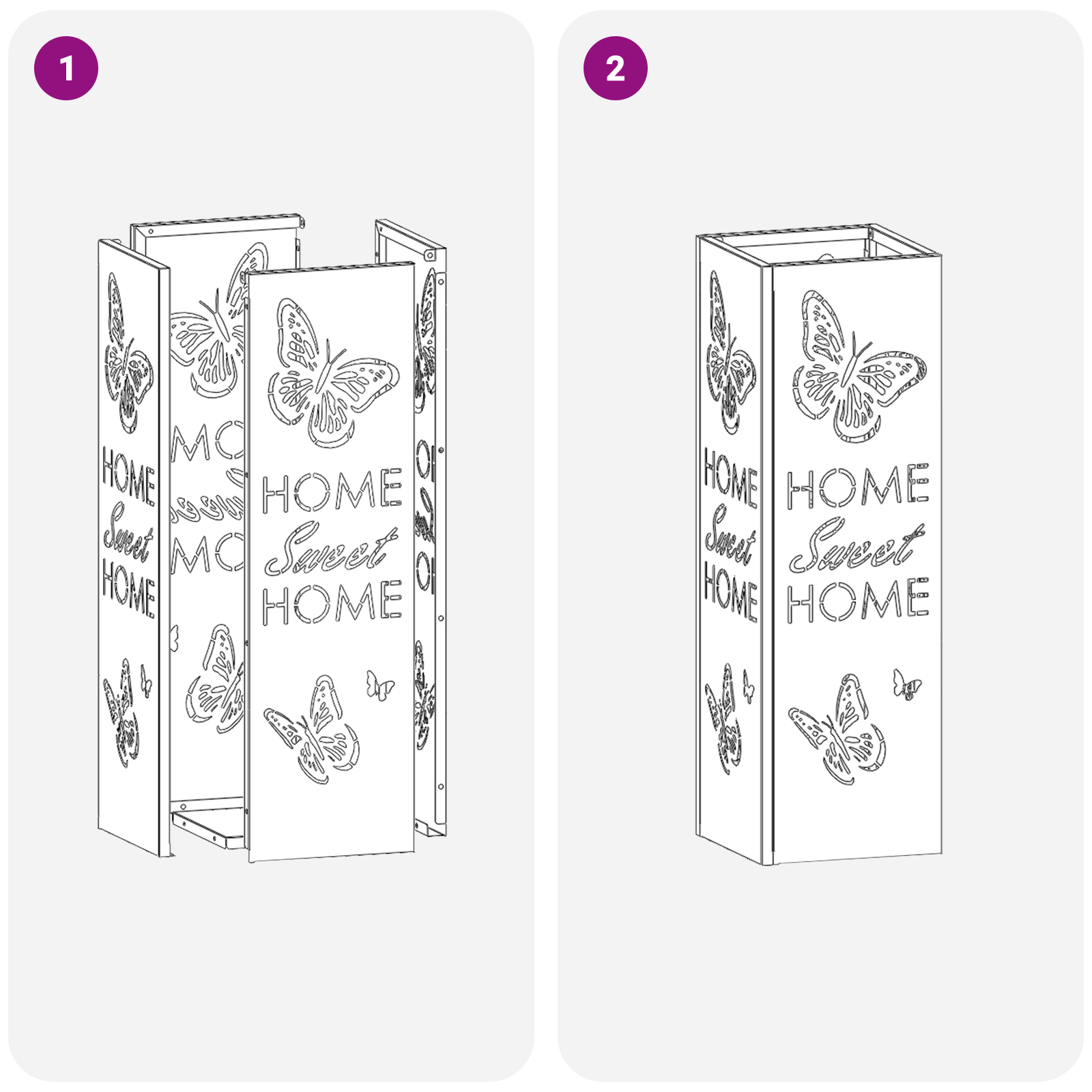 Umbrella Stand Pink Metal Standard Decorative Inlays - Image 6