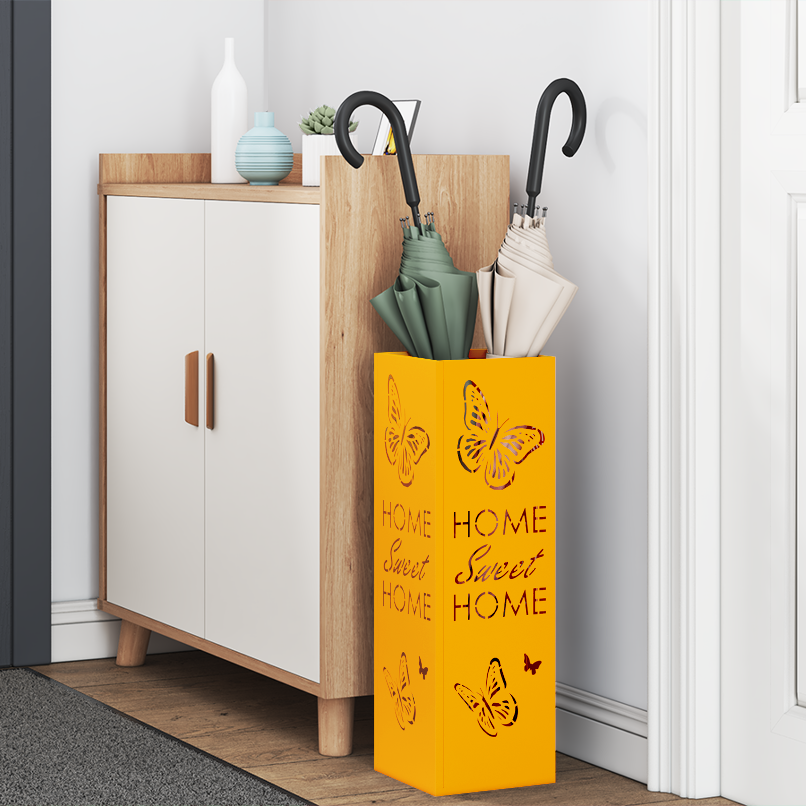 Umbrella Stand Mustard yellow Metal Standard Decorative Inlays - Image 3