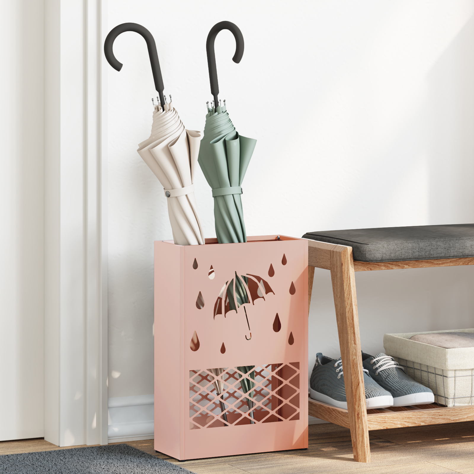 Paraplustandaard Roze 28x12x41 cm Staal