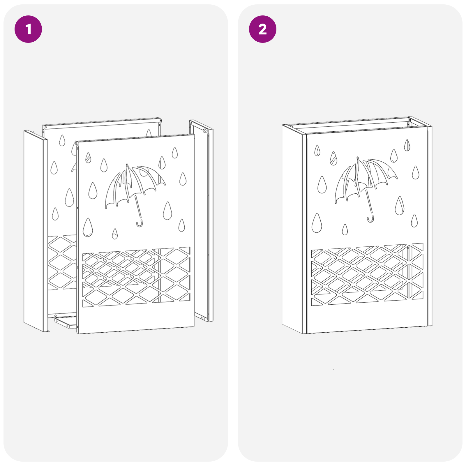 Umbrella Stand Olive Green Metal Medium Decorative Inlays - Image 6