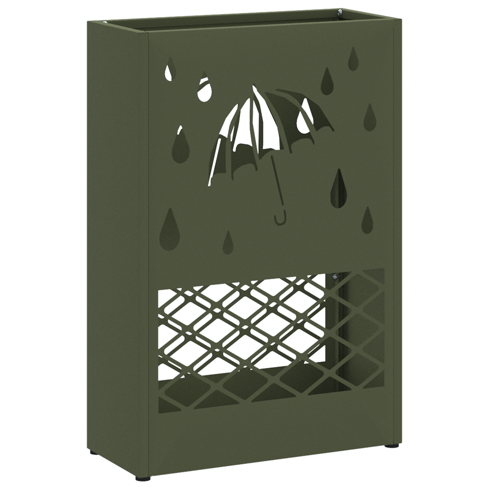 Umbrella Stand Olive Green Metal Medium Decorative Inlays - Image 2