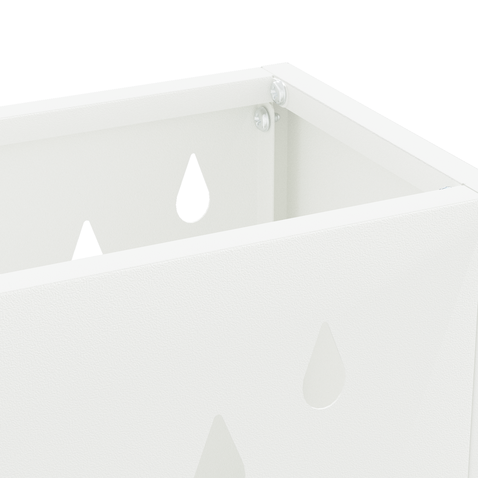 Umbrella Stand White Metal Medium Decorative Cut-Outs - Image 4