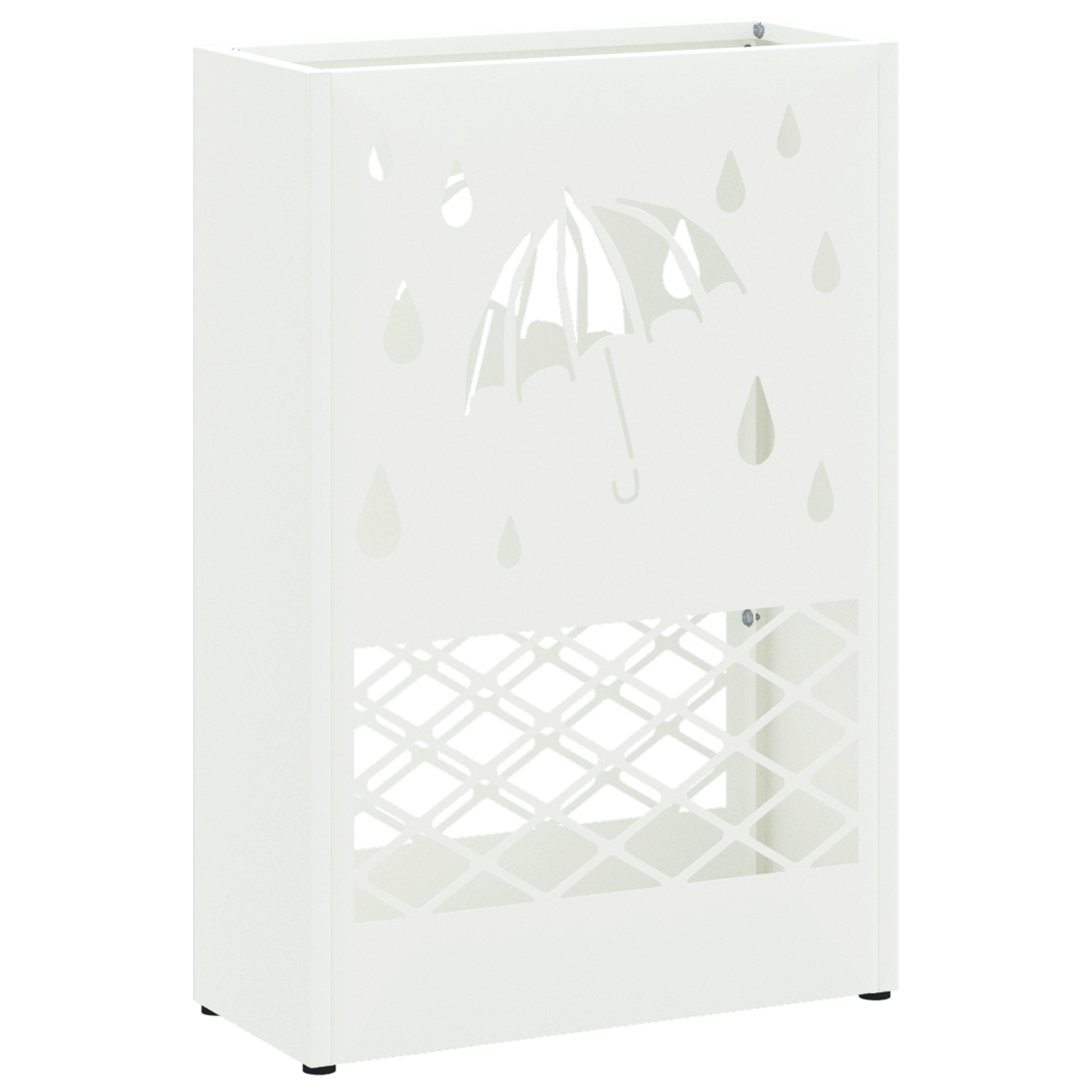 Umbrella Stand White Metal Medium Decorative Cut-Outs - Image 2