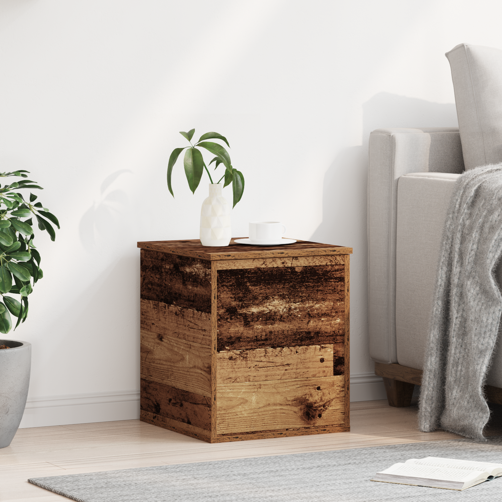 Storage Box Old Wood 40x42x46 cm Engineered Wood - Image 4