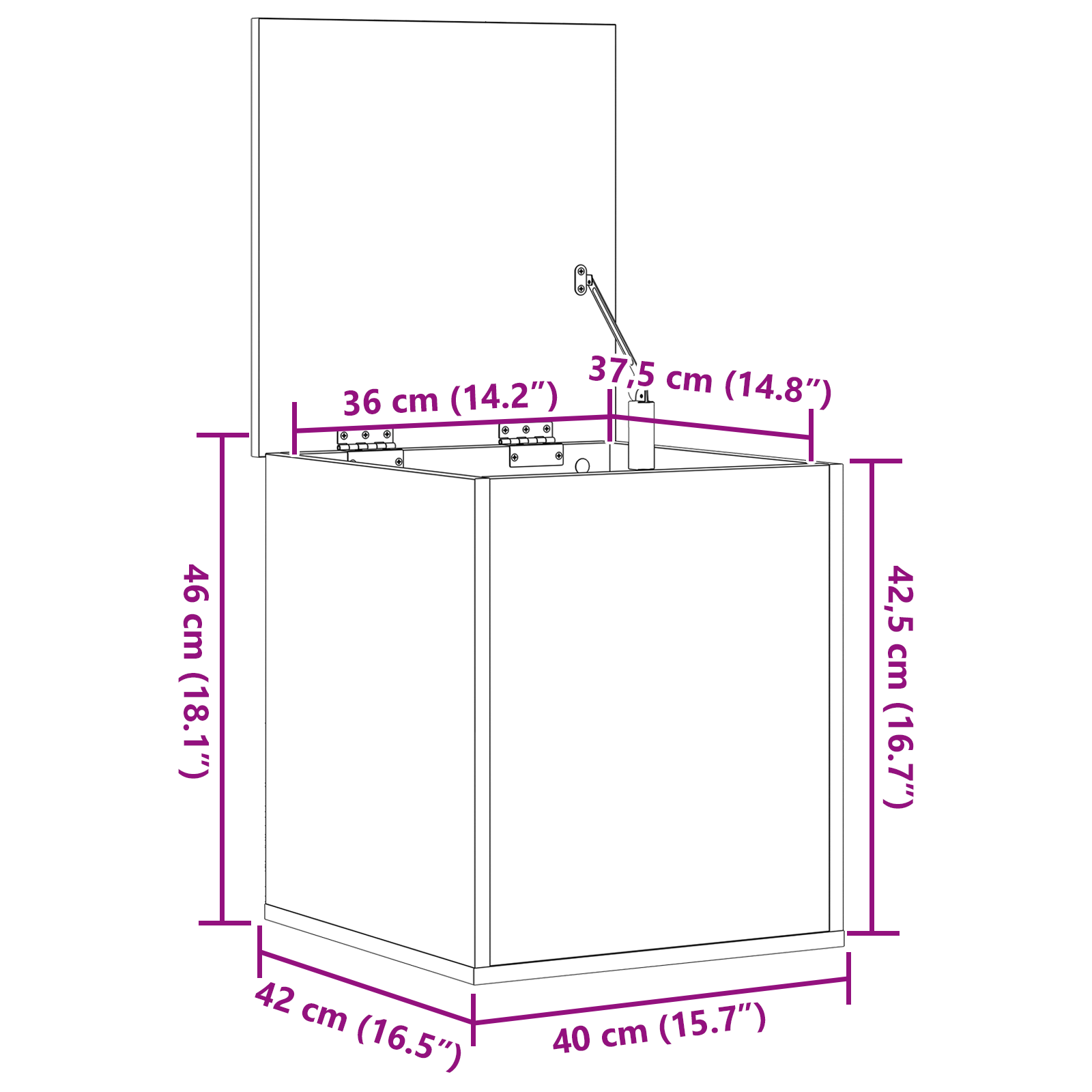 Storage Box Old Wood 40x42x46 cm Engineered Wood - Image 11