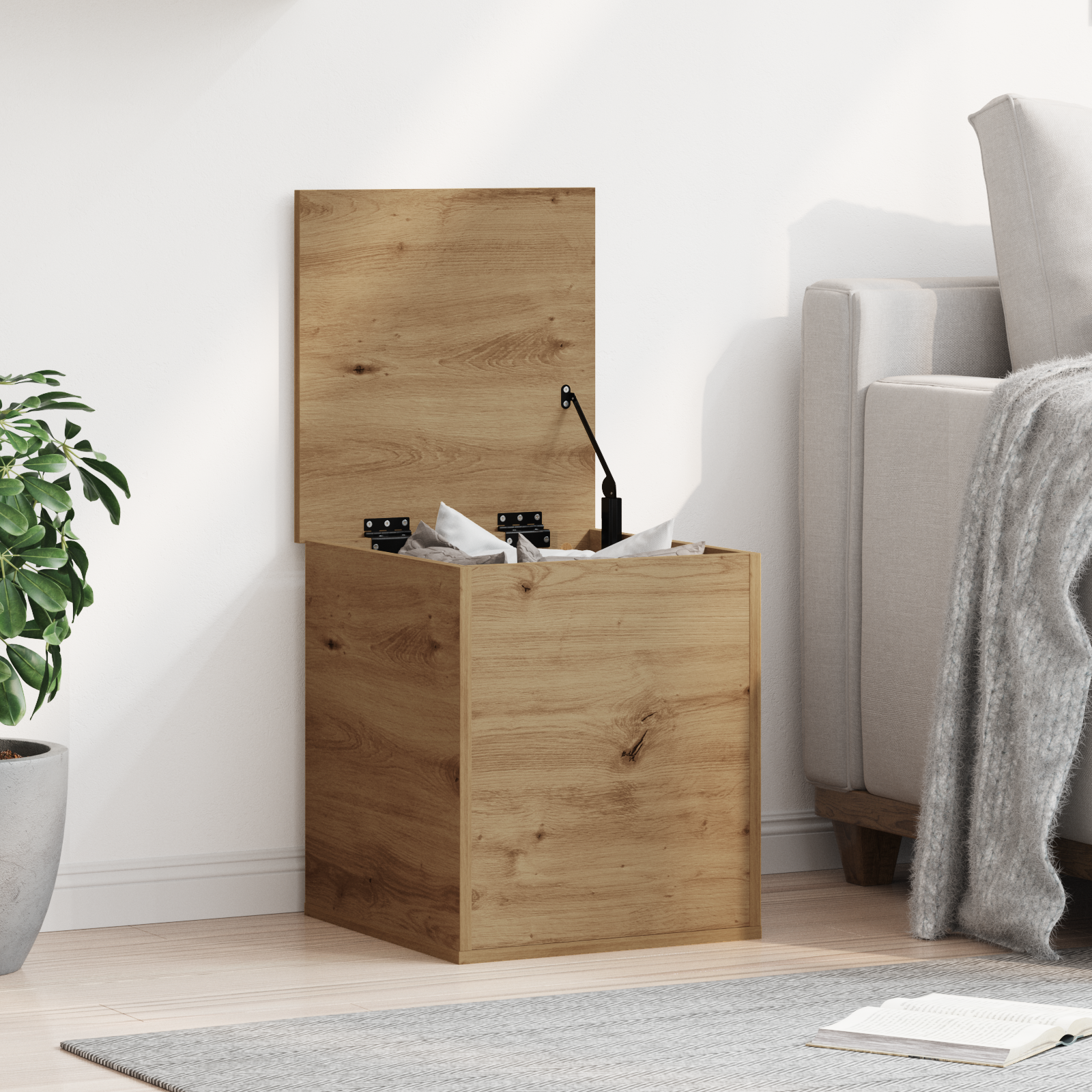 Storage Box - Artisan Oak - 40x42x46 cm - Engineered Wood