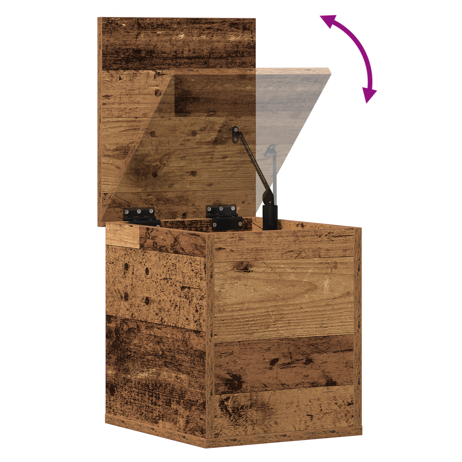 Storage Box with Lid Old Wood 30x35x35 cm Engineered Wood - Image 10