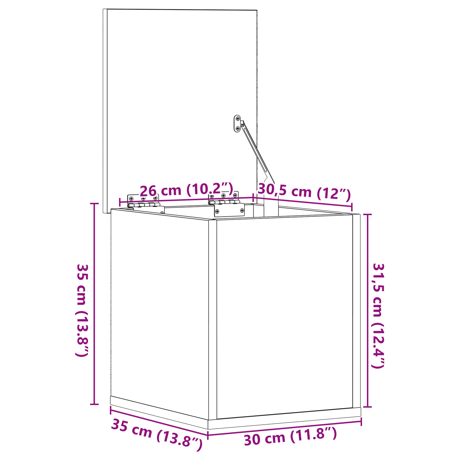 Storage Box with Lid Old Wood 30x35x35 cm Engineered Wood - Image 11