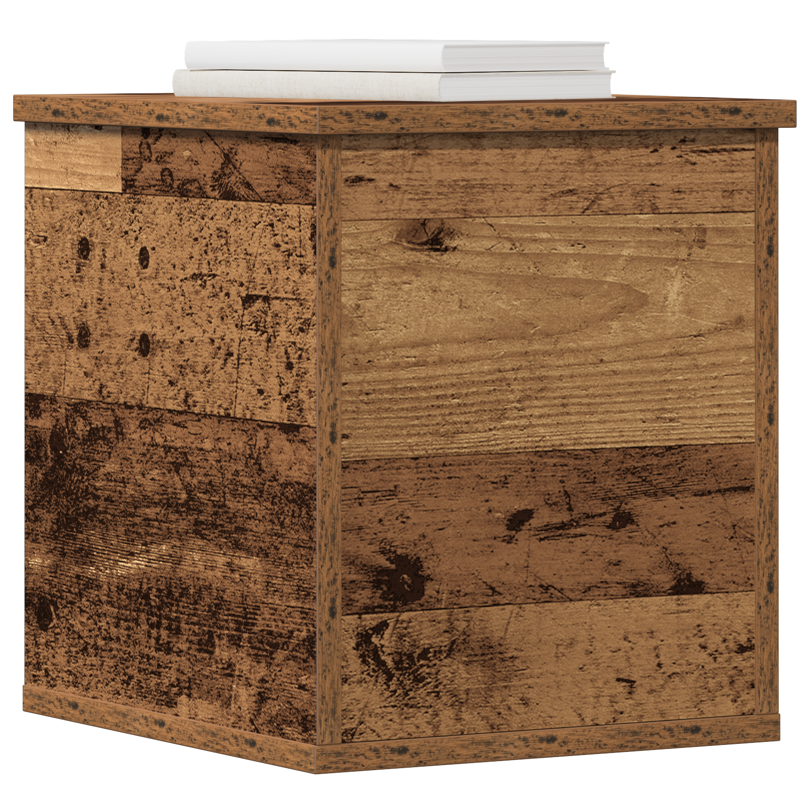 Storage Box with Lid Old Wood 30x35x35 cm Engineered Wood - Image 3