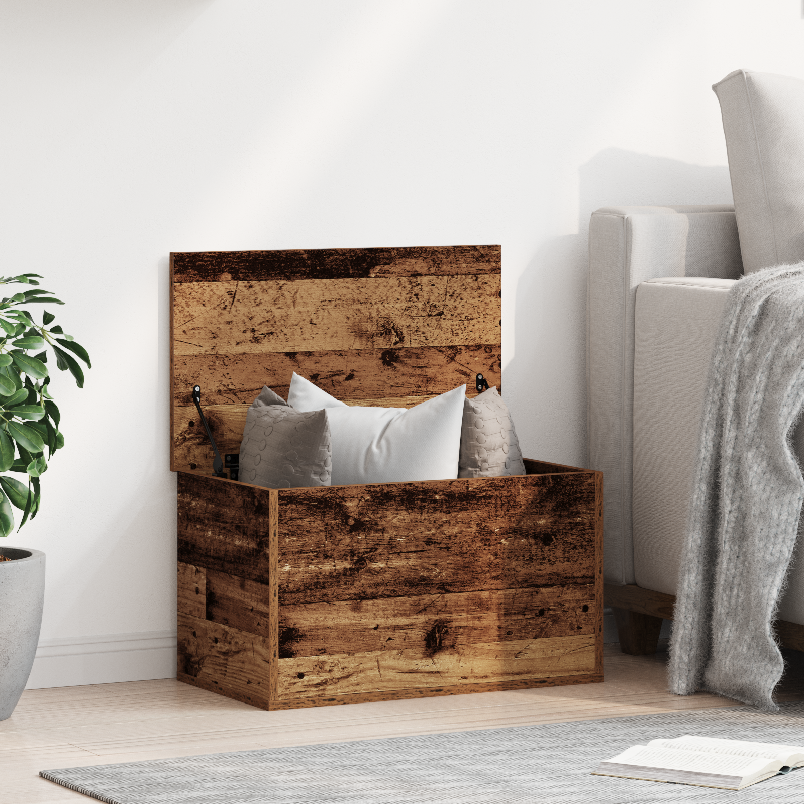 Storage Box Old Wood 60x35x35 cm Made of Engineered Wood