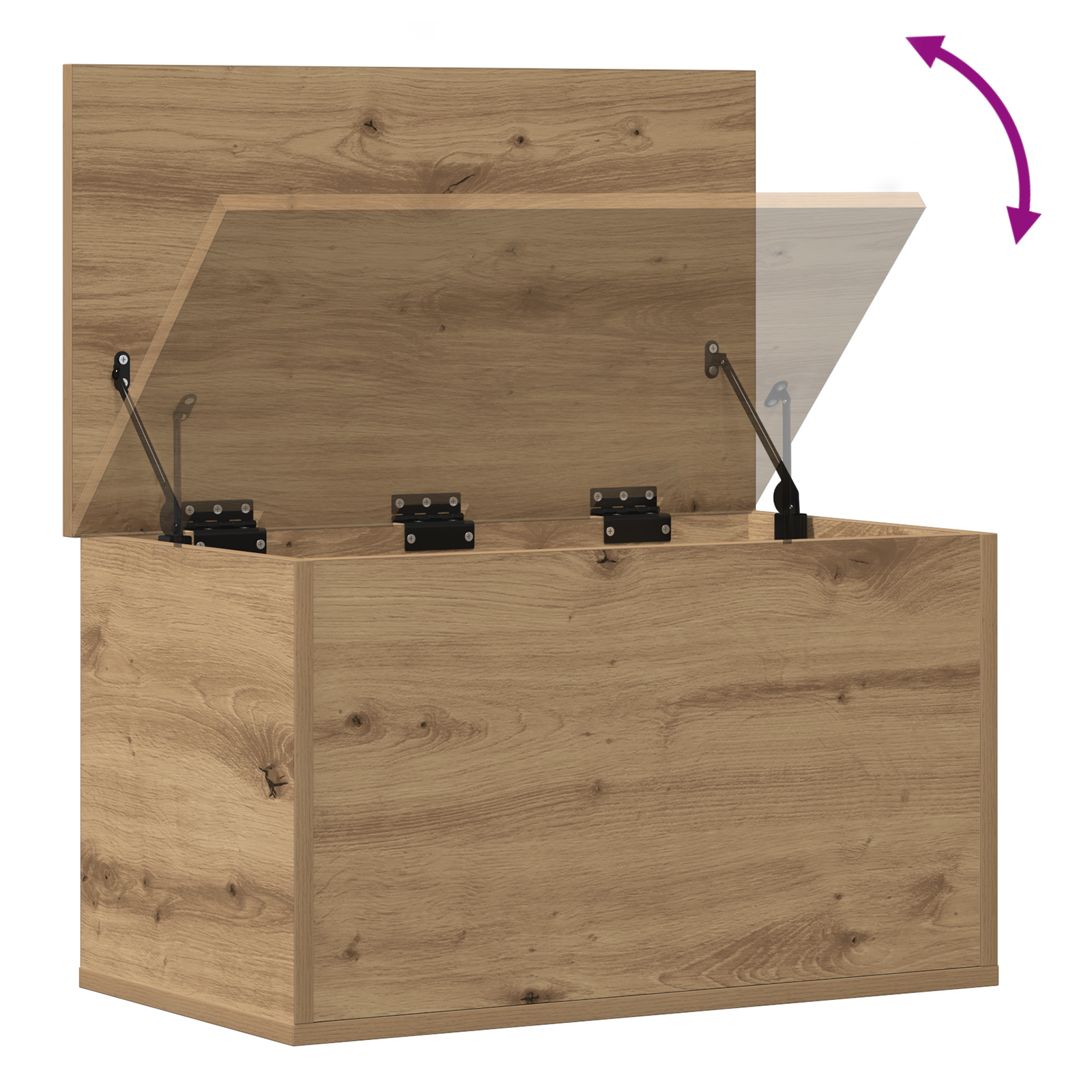 Storage Box with Lid Artisan Oak 60x35x35 cm Engineered Wood - Image 10