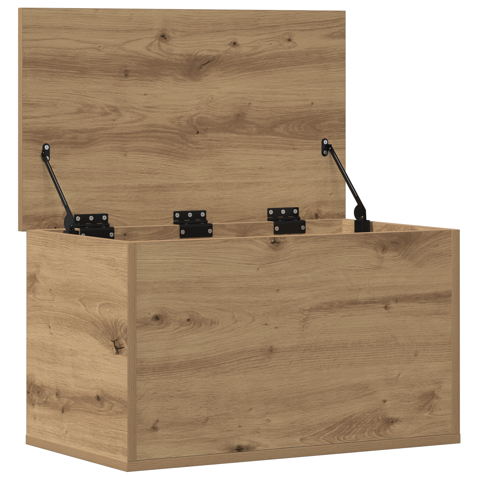 Storage Box with Lid Artisan Oak 60x35x35 cm Engineered Wood - Image 5