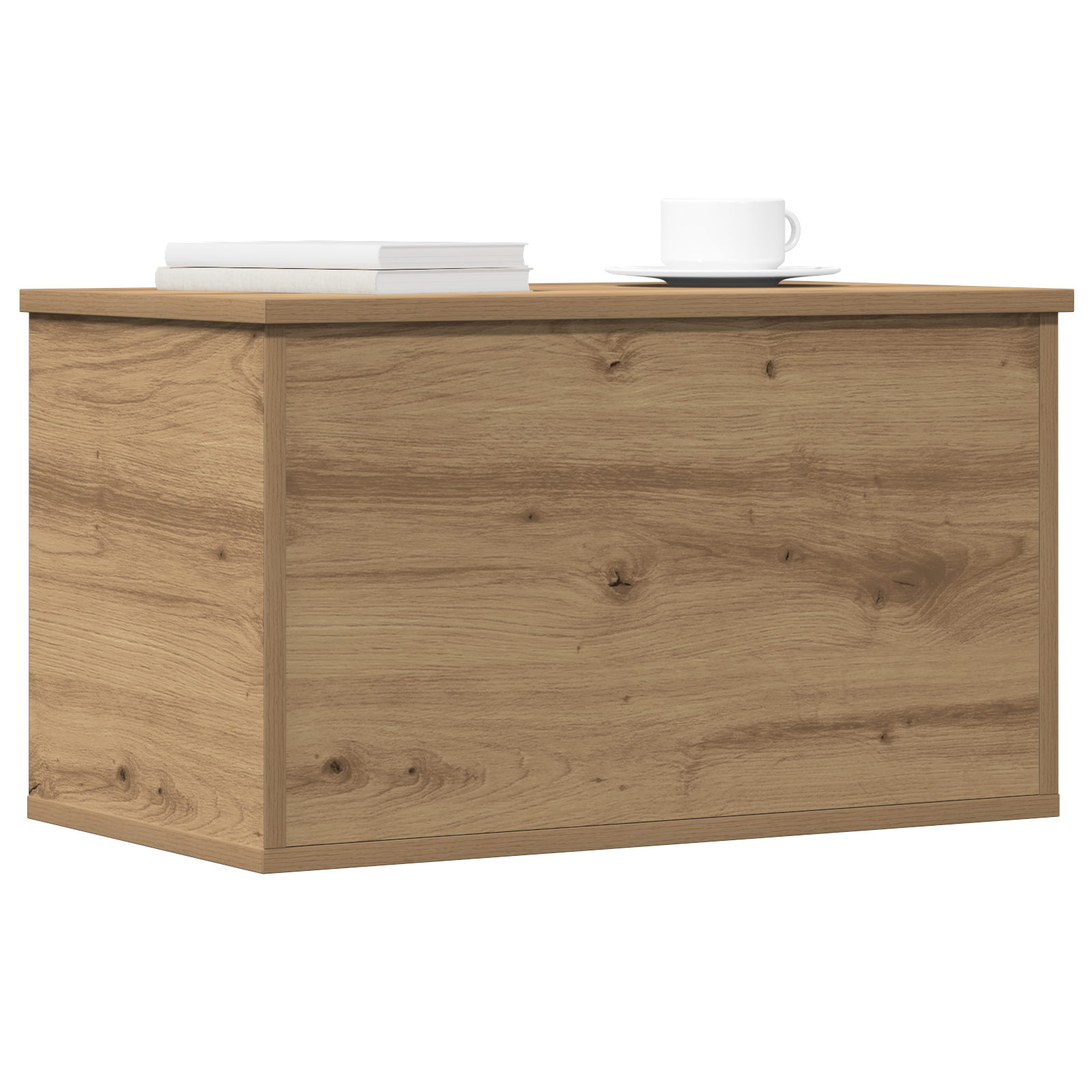 Storage Box with Lid Artisan Oak 60x35x35 cm Engineered Wood - Image 3