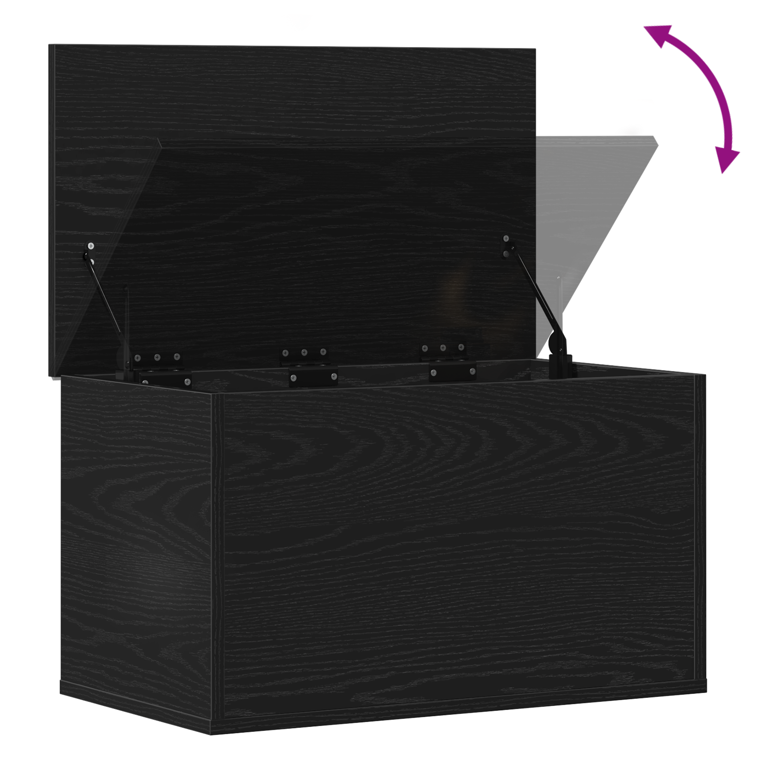 Storage Box with Lid Black Oak 60x35x35 cm Engineered Wood - Image 10