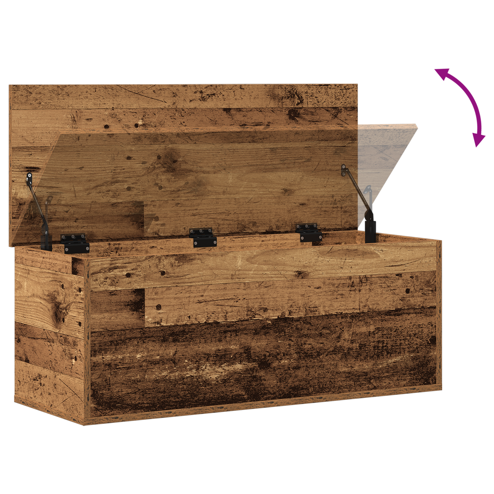Storage Box Old Wood 90x35x35 cm Made from Engineered Wood - Image 9