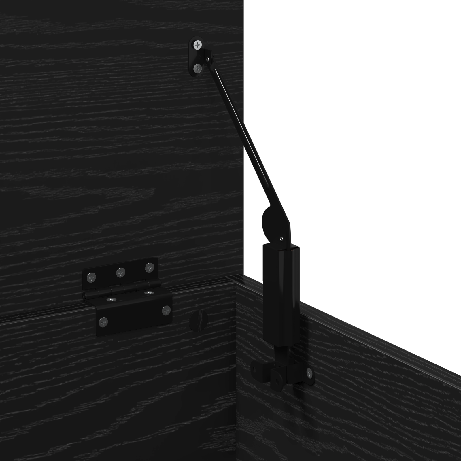Black Oak Storage Box - 90x35x35 cm - Engineered Wood - Image 9