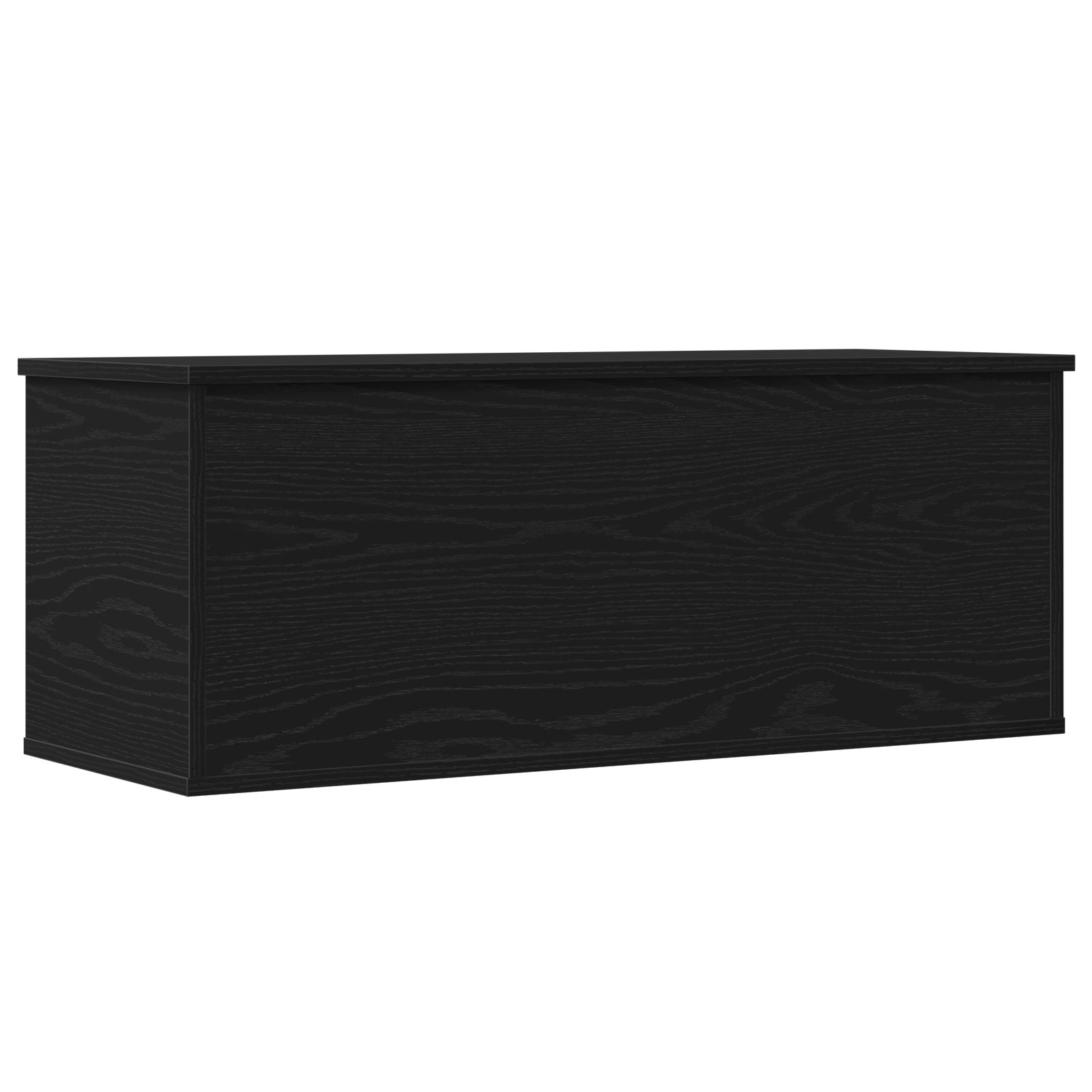 Black Oak Storage Box - 90x35x35 cm - Engineered Wood - Image 2