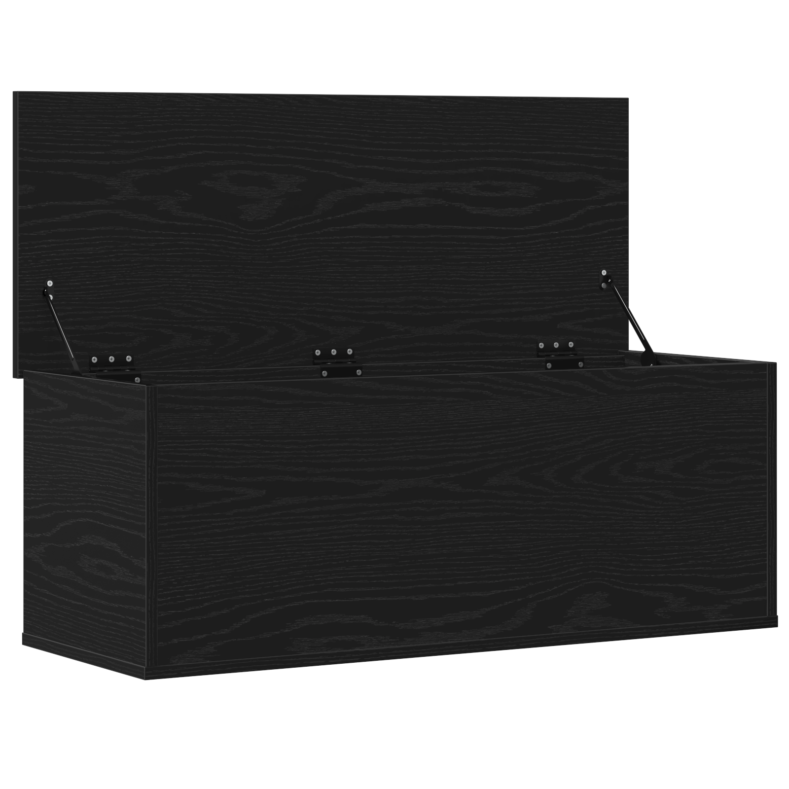 Black Oak Storage Box - 90x35x35 cm - Engineered Wood - Image 5